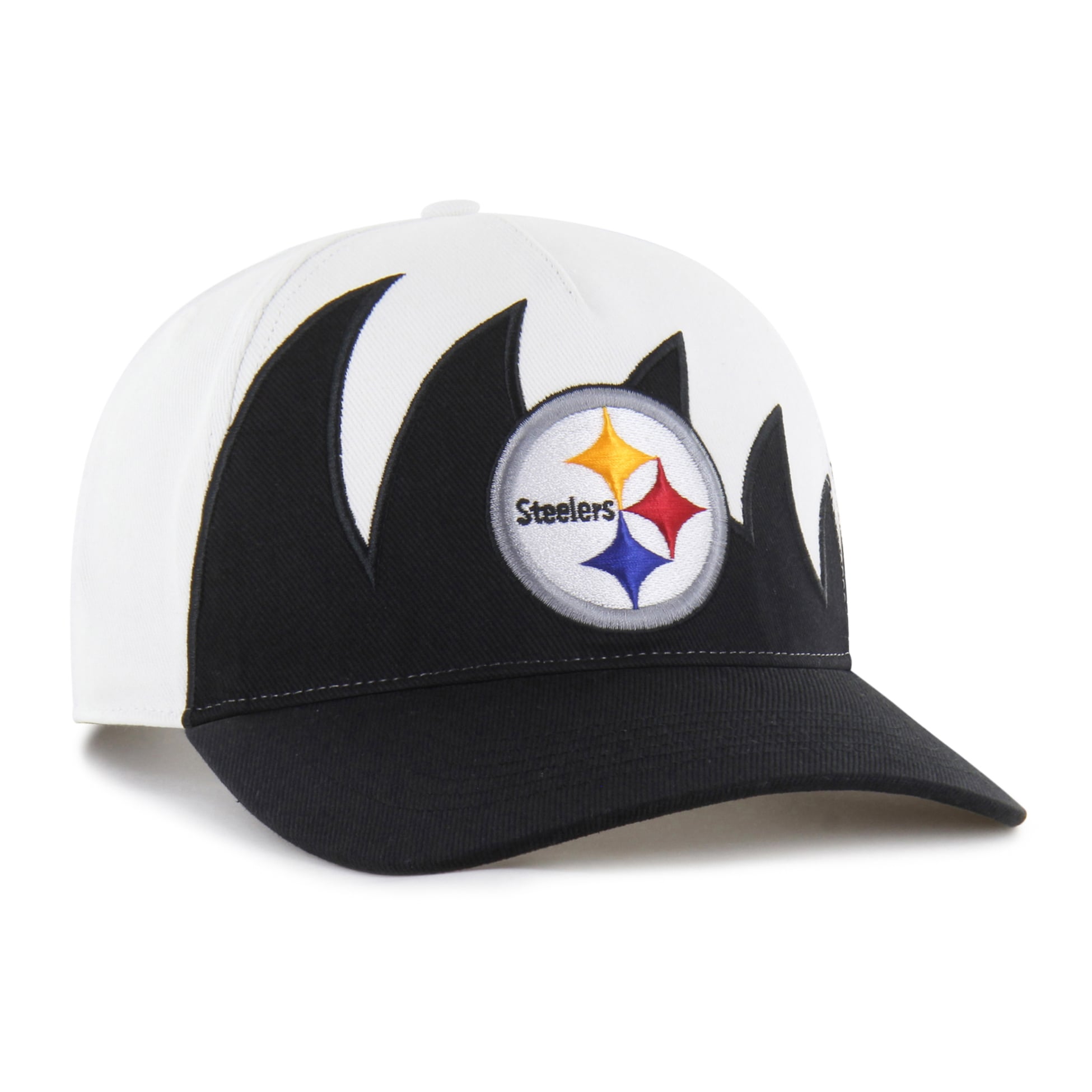 Men's '47 White Pittsburgh Steelers Jagged Hitch Adjustable Hat