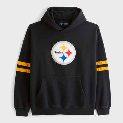 Pittsburgh Steelers Abercrombie & Fitch Popover Hoodie - Black