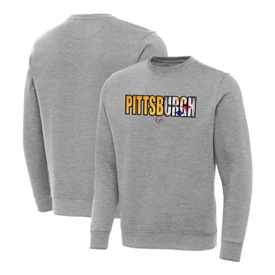 Pittsburgh Steelers Antigua Impact Victory Sweatshirt - Heather Gray