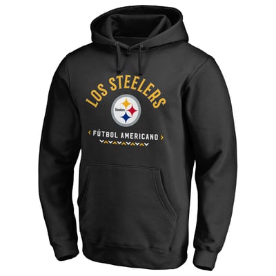 Pittsburgh Steelers Futbol Americano Pullover Hoodie - Black