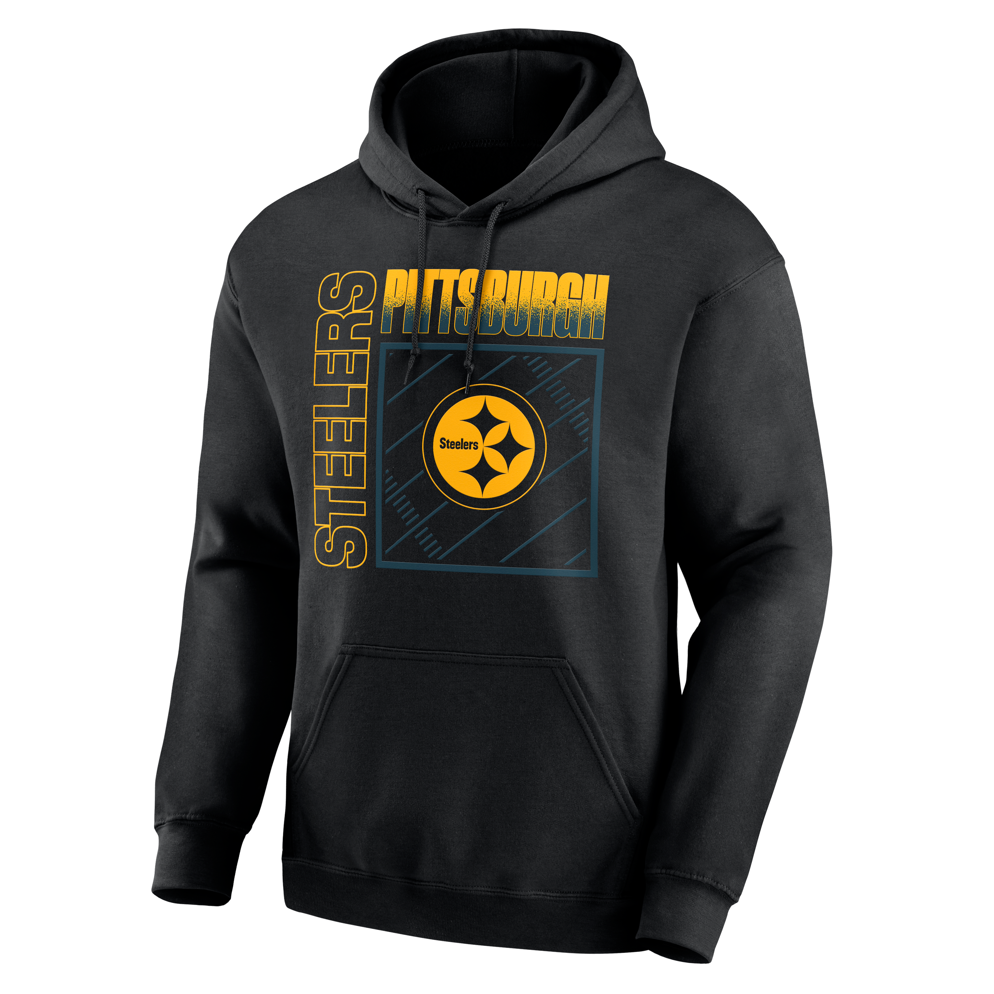 Men's Black Pittsburgh Steelers Home Field Pop Personalized Name & Number Hoodie