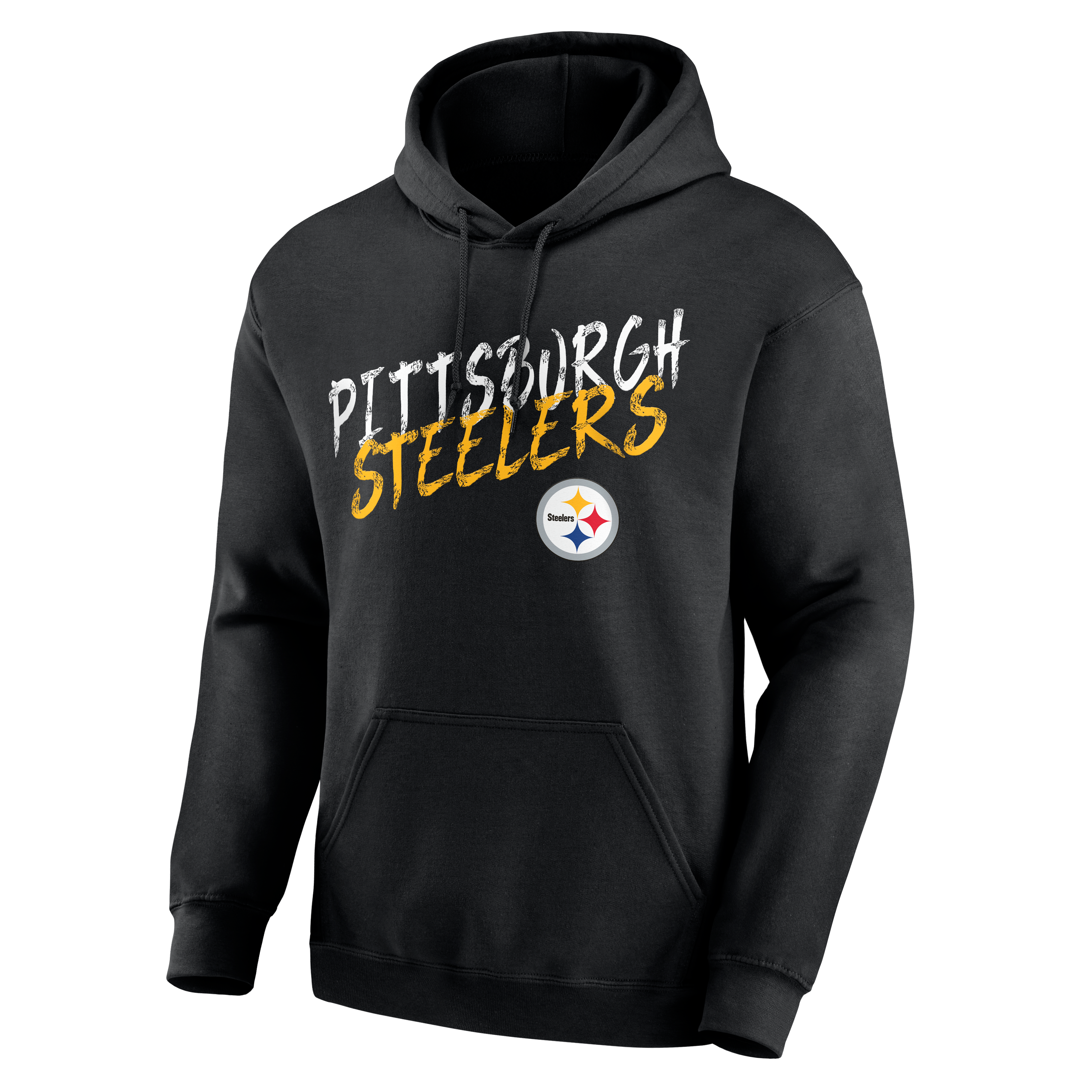 Men's Black Pittsburgh Steelers Hustle Personalized Name & Number Hoodie