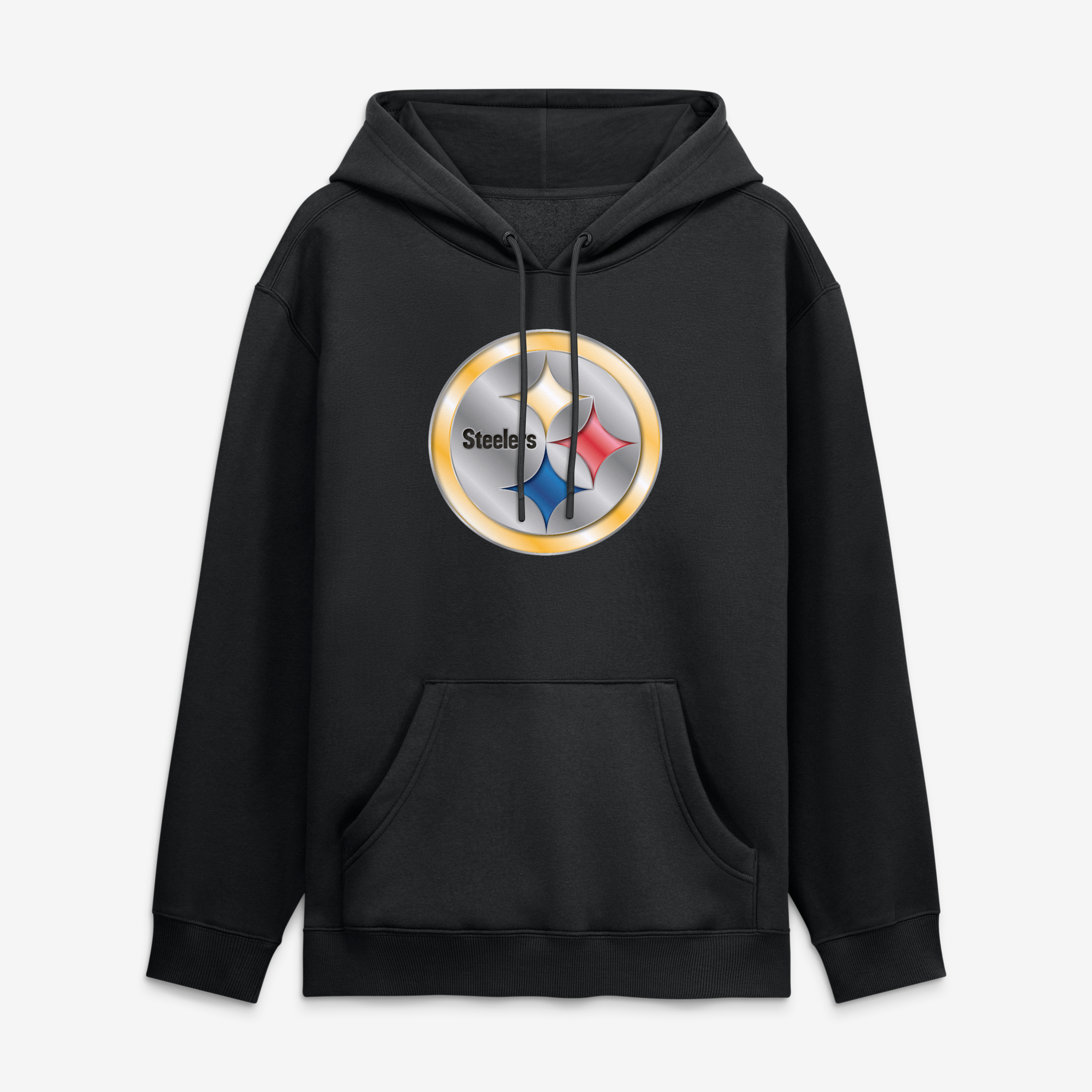 Men's Black Pittsburgh Steelers  Metallic Mascot Hoodie