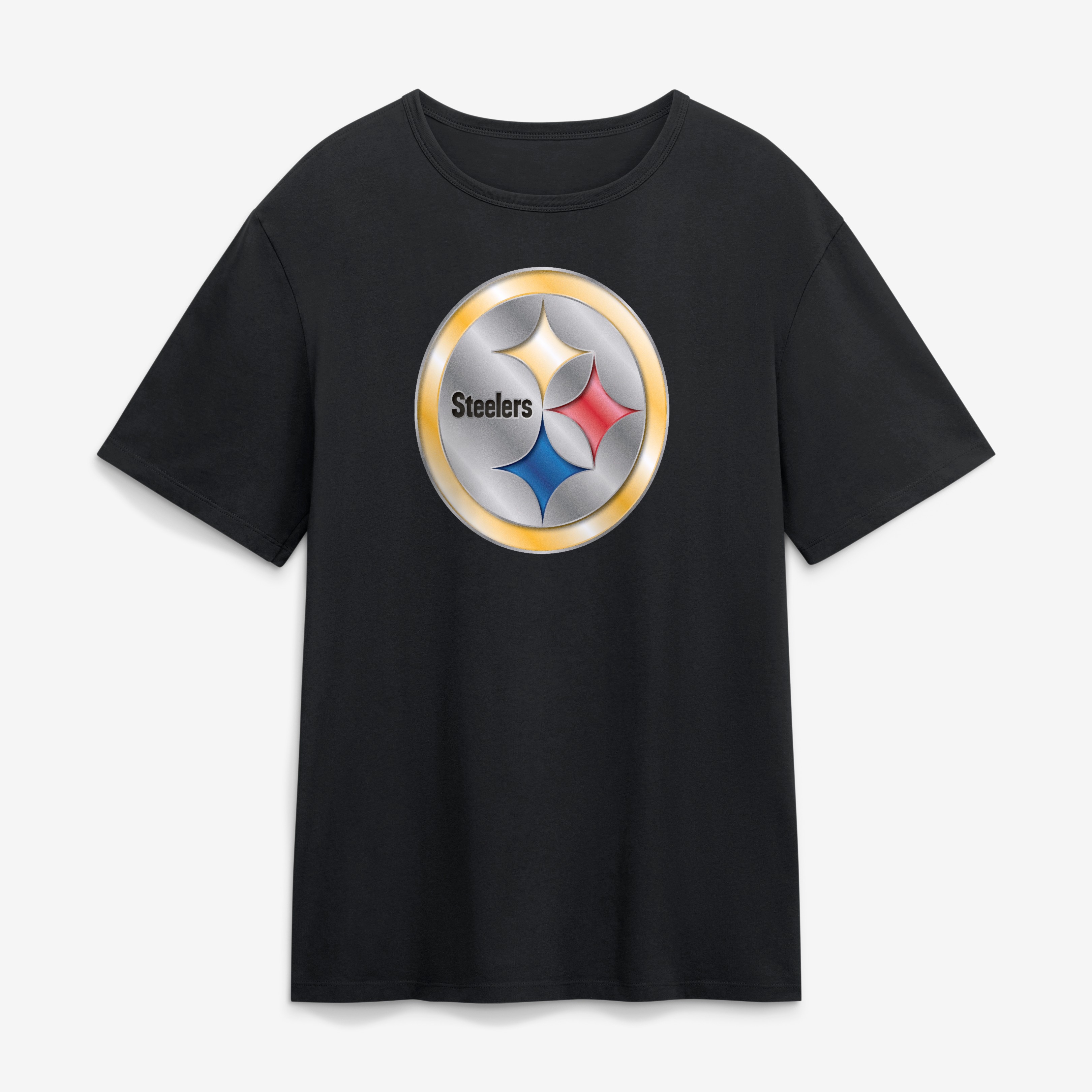 Men's Black Pittsburgh Steelers  Metallic Mascot T-Shirt