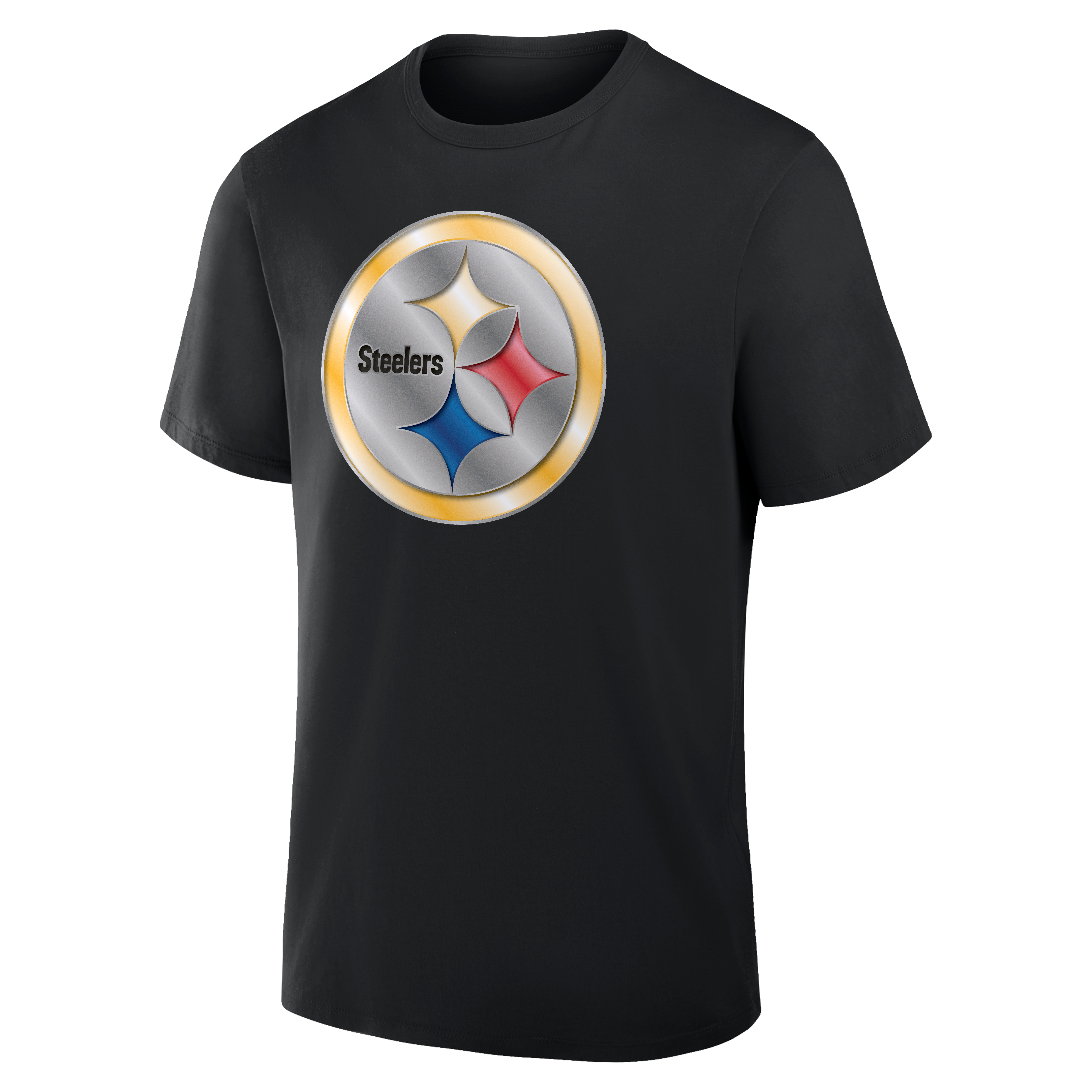 Men's Black Pittsburgh Steelers  Metallic Mascot T-Shirt