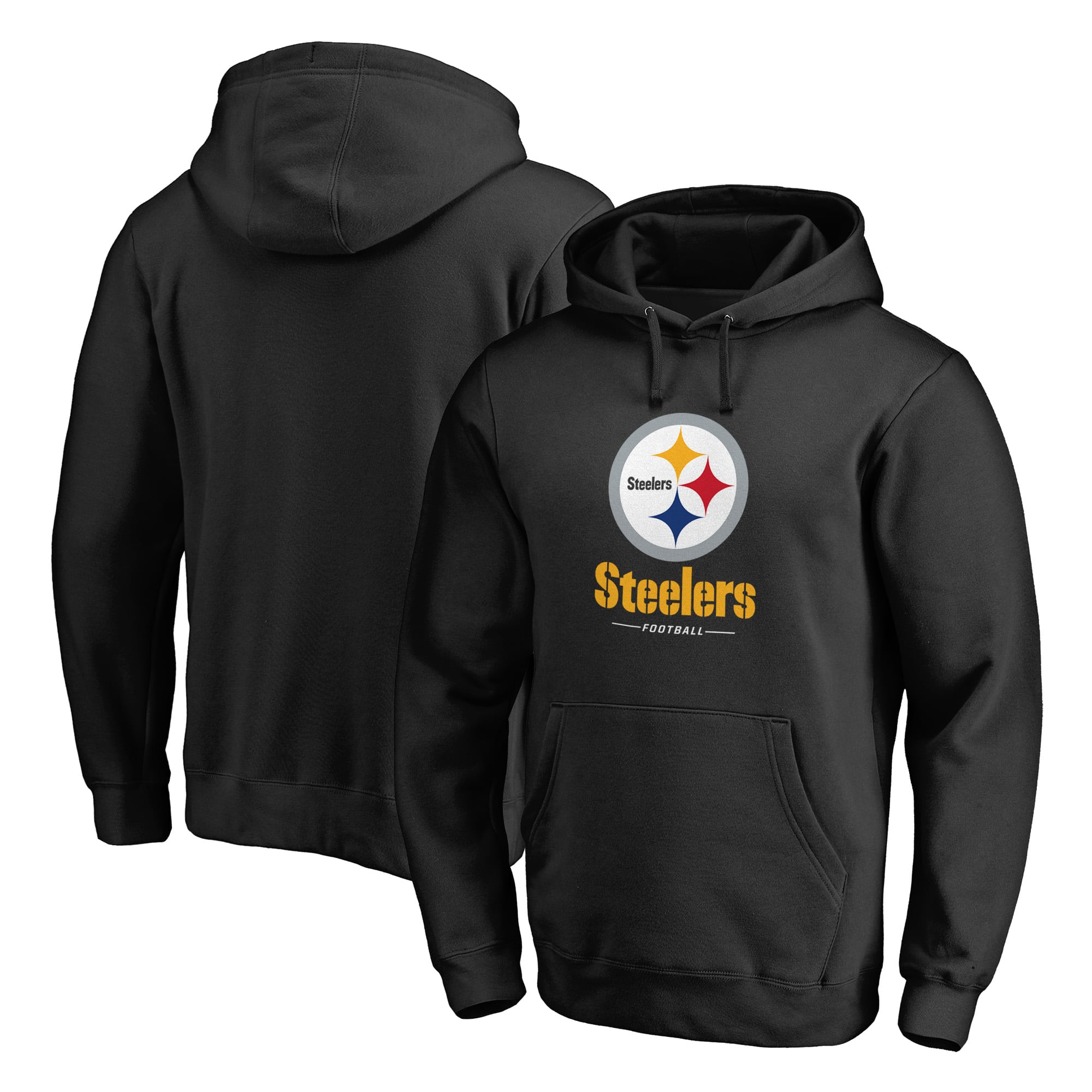 Men's Black Pittsburgh Steelers Team Lockup Hoodie
