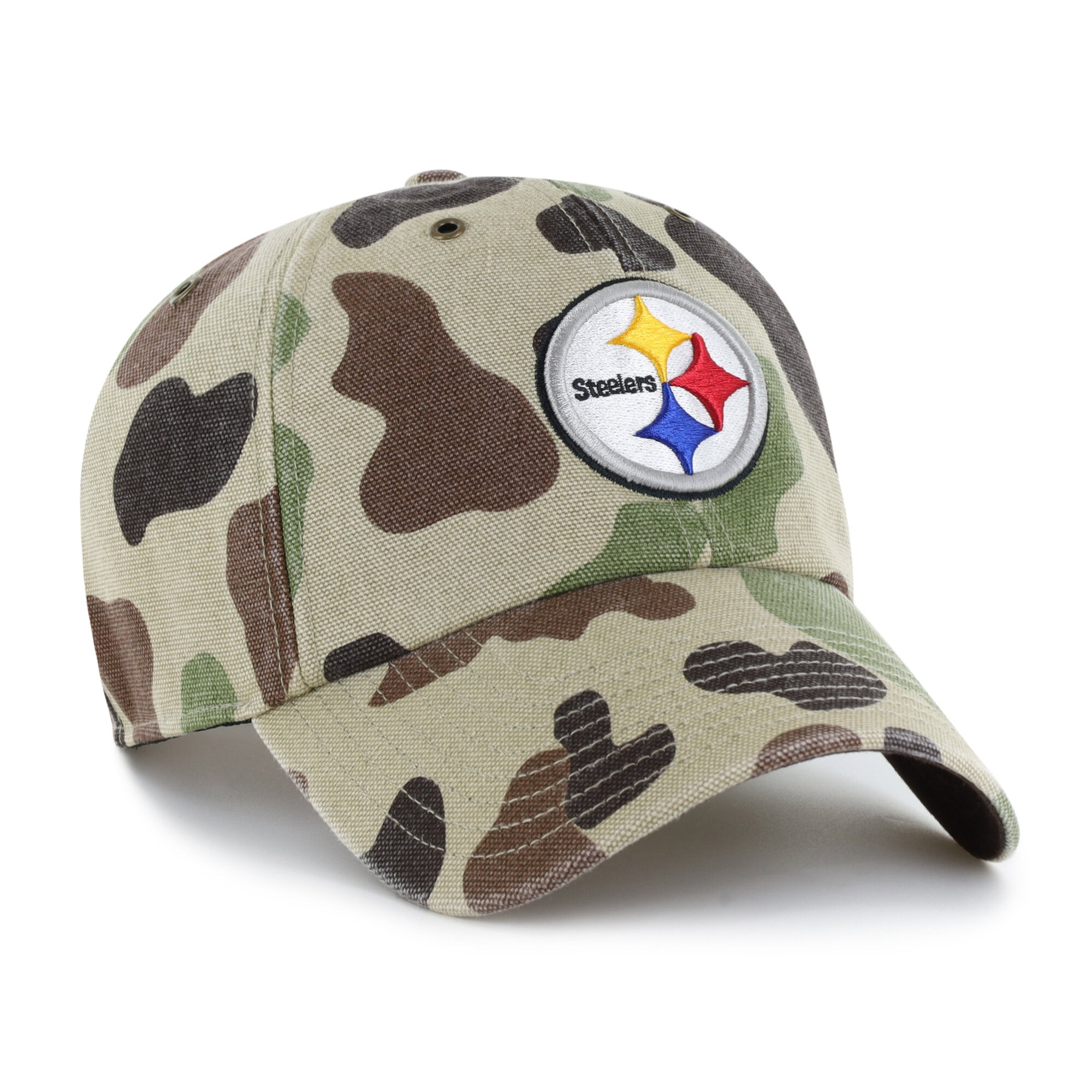 Casquette ajustable Carhartt x '47 Duck Camo Pittsburgh Steelers Clean Up pour homme