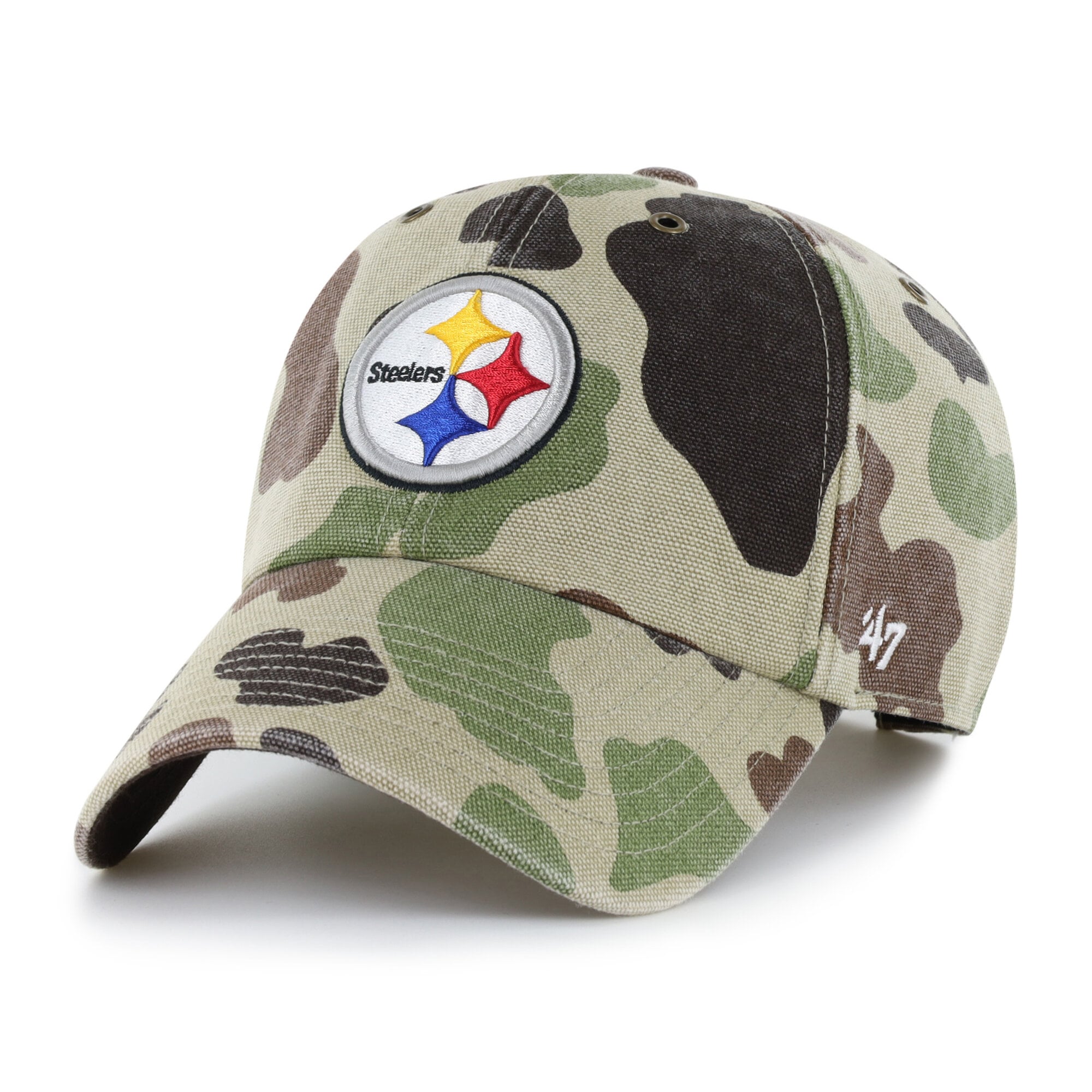 Casquette ajustable Carhartt x '47 Duck Camo Pittsburgh Steelers Clean Up pour homme