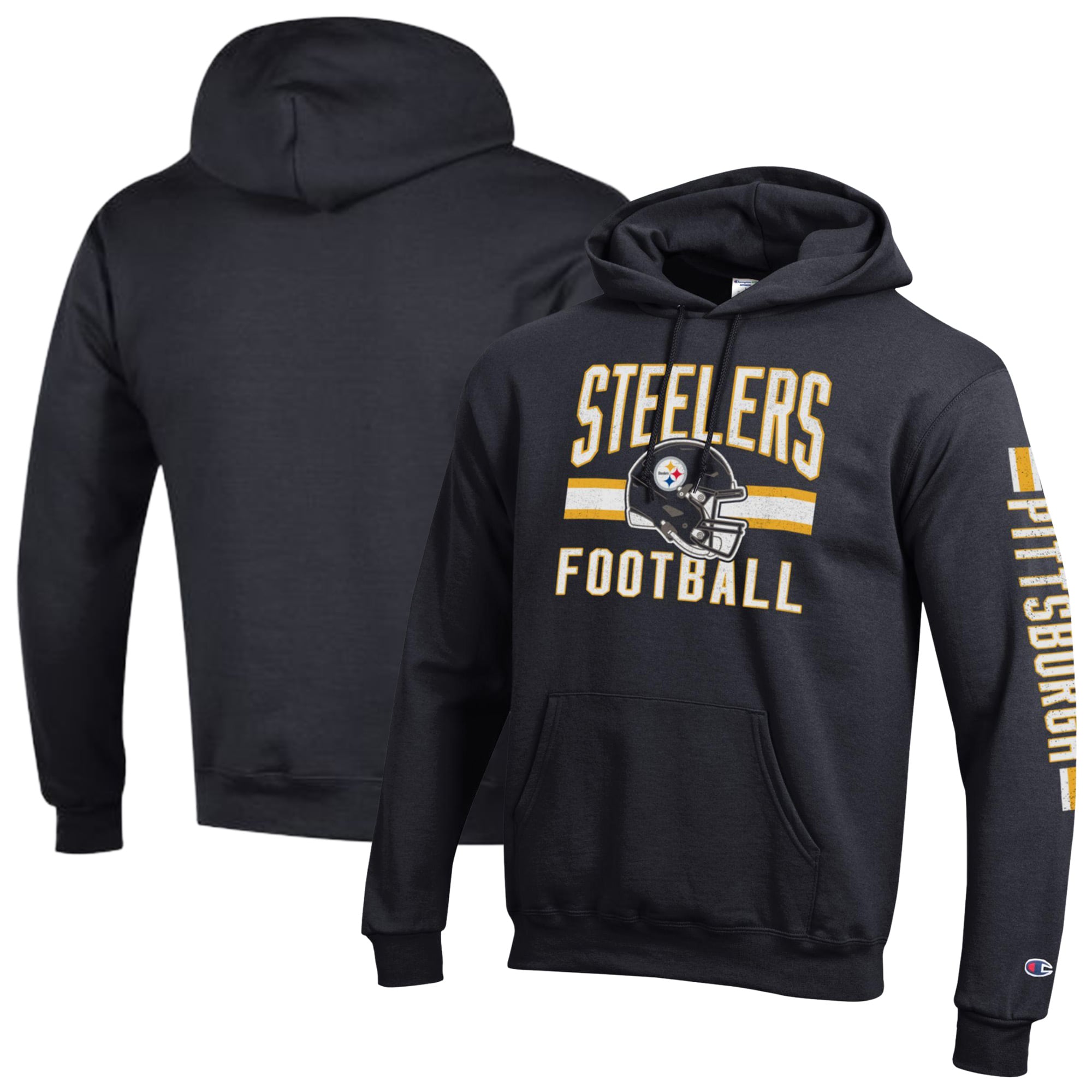 Sweat à capuche Champion noir Pittsburgh Steelers Powerblend pour homme