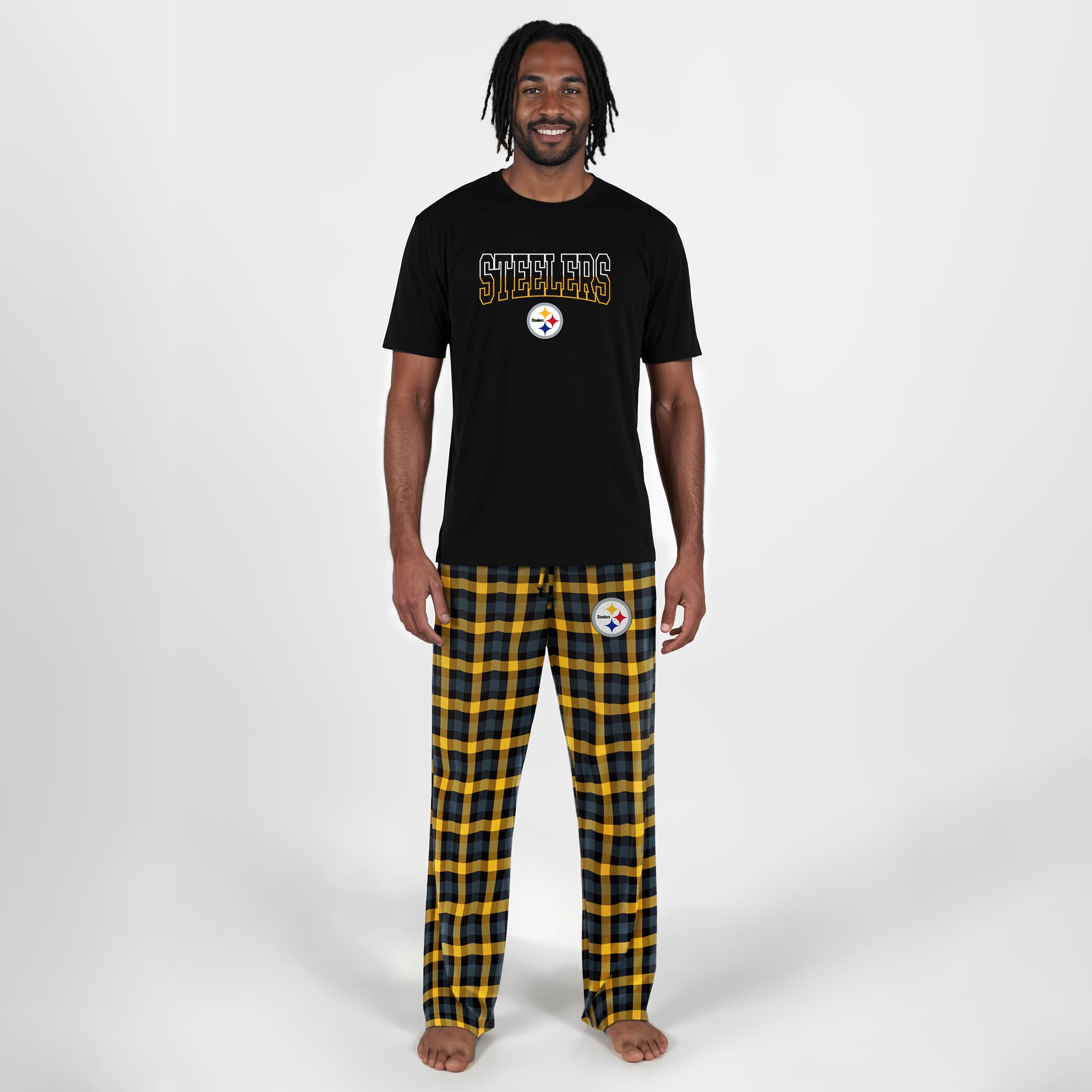 Men's Concepts Sport Black Pittsburgh Steelers Highland Sleep Set