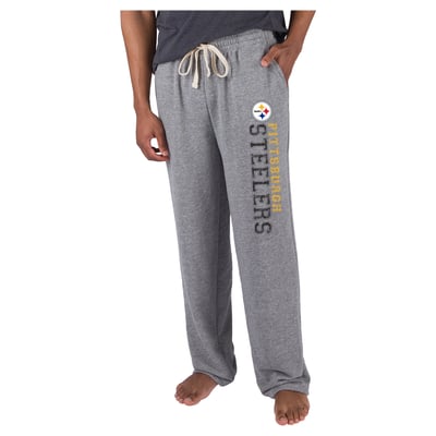  Pittsburgh Steelers Concepts Sport Mainstream French Terry Tri-Blend Sweatpants - Gray