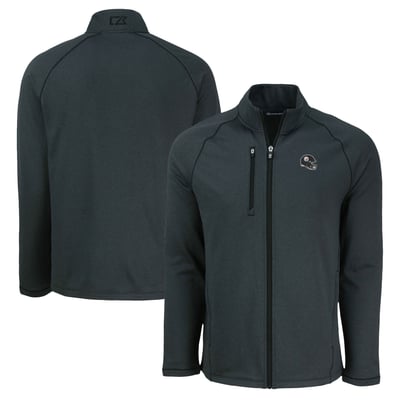 Pittsburgh Steelers Cutter & Buck Peshastin Eco Fleece Recycled Raglan Tri-Blend Full-Zip Jacket -  Heather Black