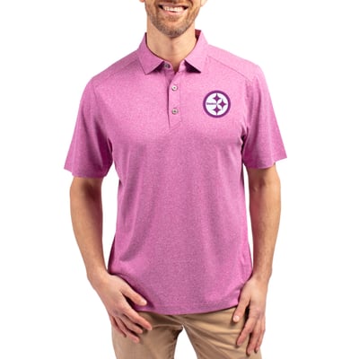Pittsburgh Steelers Cutter & Buck Forge Eco Stretch Recycled Polo - Heather Pink