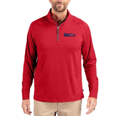 Pittsburgh Steelers Cutter & Buck Team Adapt Eco Knit Hybrid Recycled Quarter-Zip Pullover Top - Red