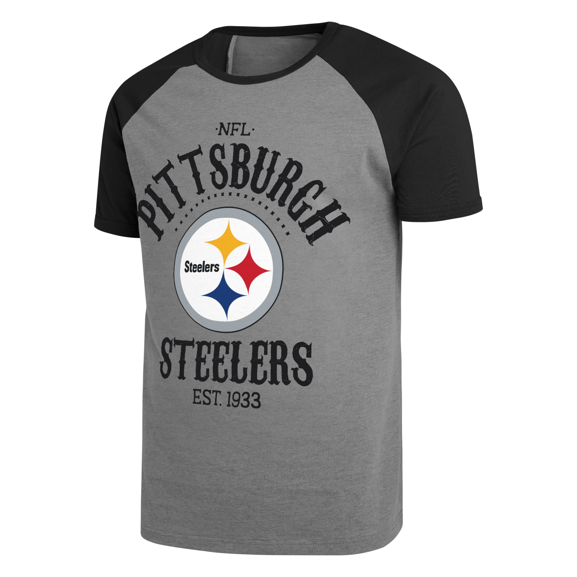 Men's Darius Rucker Collection by Fanatics Black Pittsburgh Steelers Raglan T-Shirt