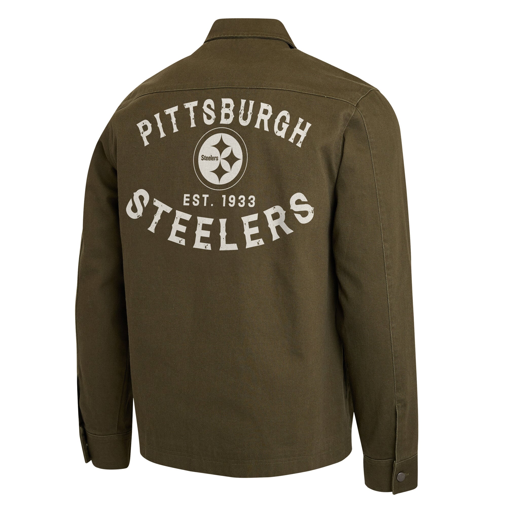 Men's Darius Rucker Collection by Fanatics Olive Pittsburgh Steelers Brushed Canvas Full-Zip Jacket