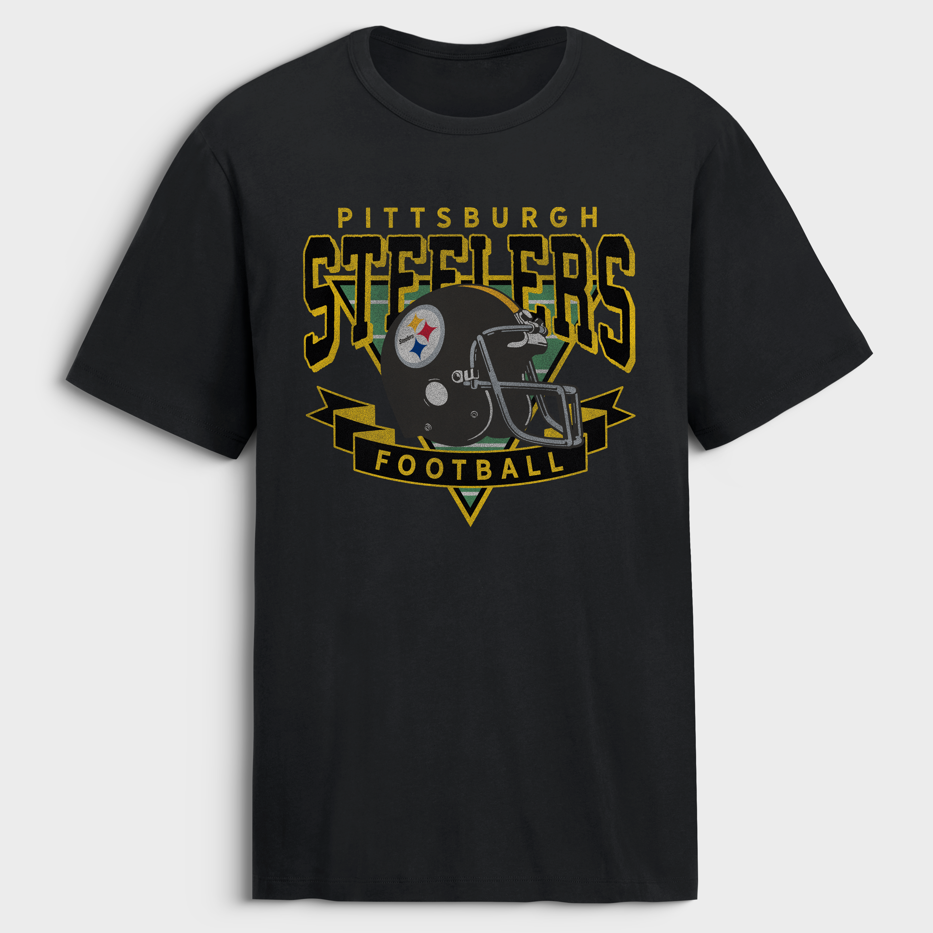 Men's Fanatics Black Pittsburgh Steelers Old Fashion Rushing Legacy Cotton T-Shirt