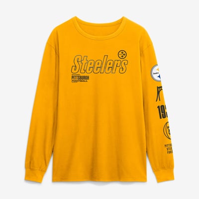 Pittsburgh Steelers Fanatics Checkdown Pass Long Sleeve T-Shirt - Gold
