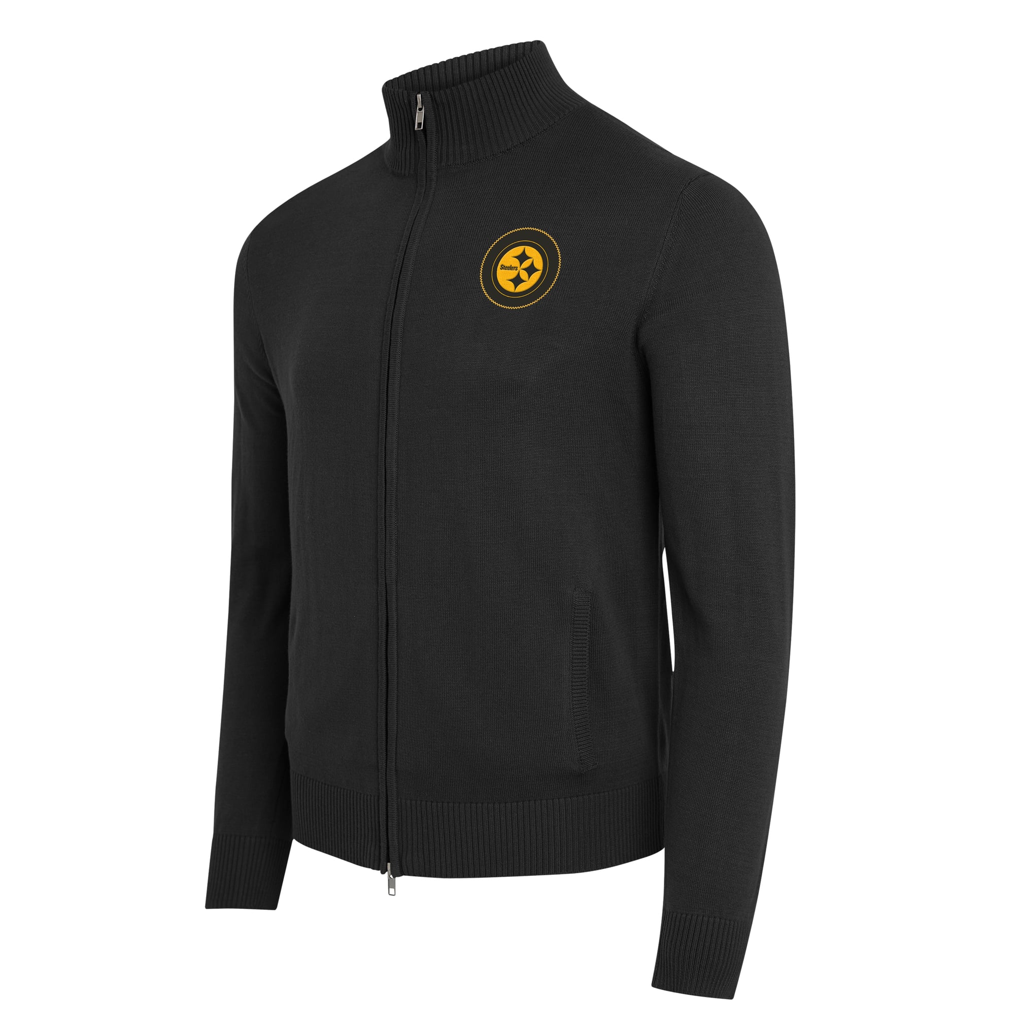 Pull zippé noir J. Palmer Pittsburgh Steelers toutes saisons pour homme