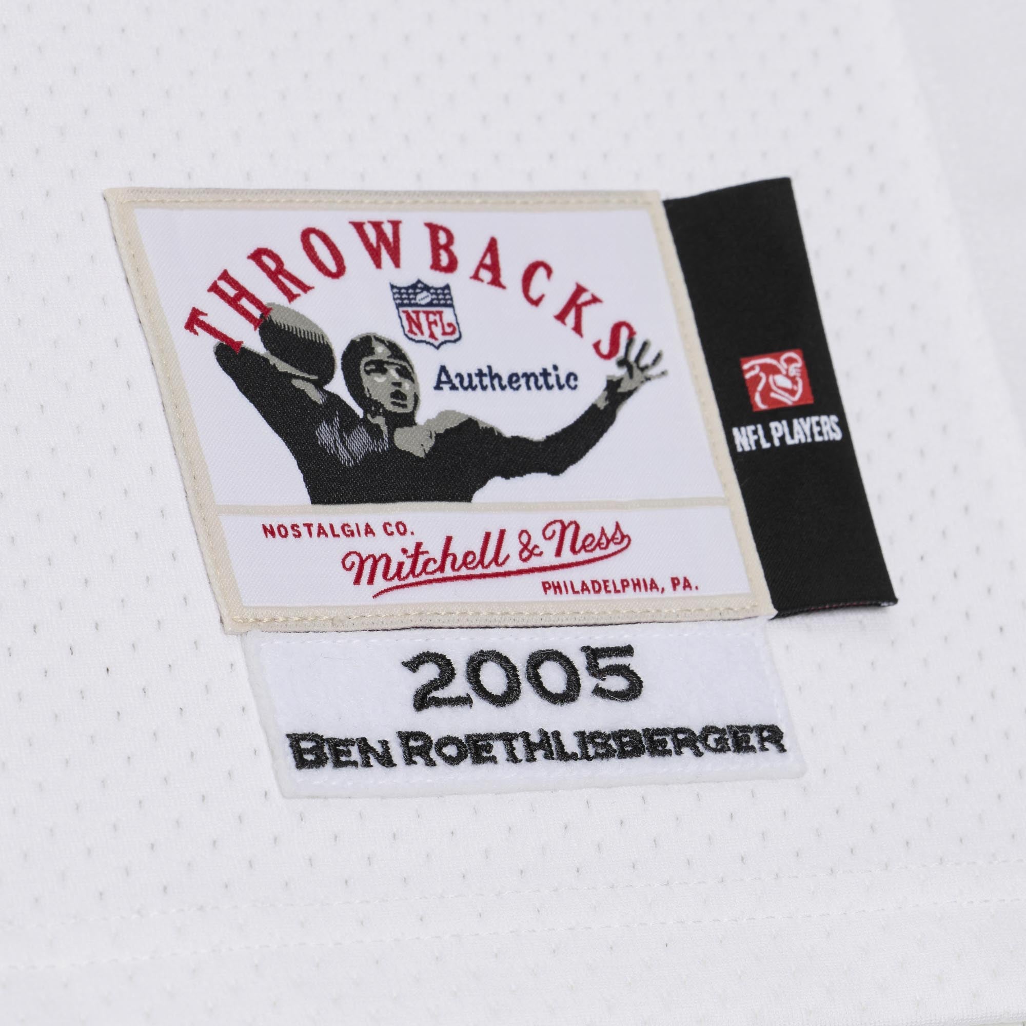 Men's Mitchell & Ness Ben Roethlisberger White Pittsburgh Steelers 2005 Authentic Throwback Jersey