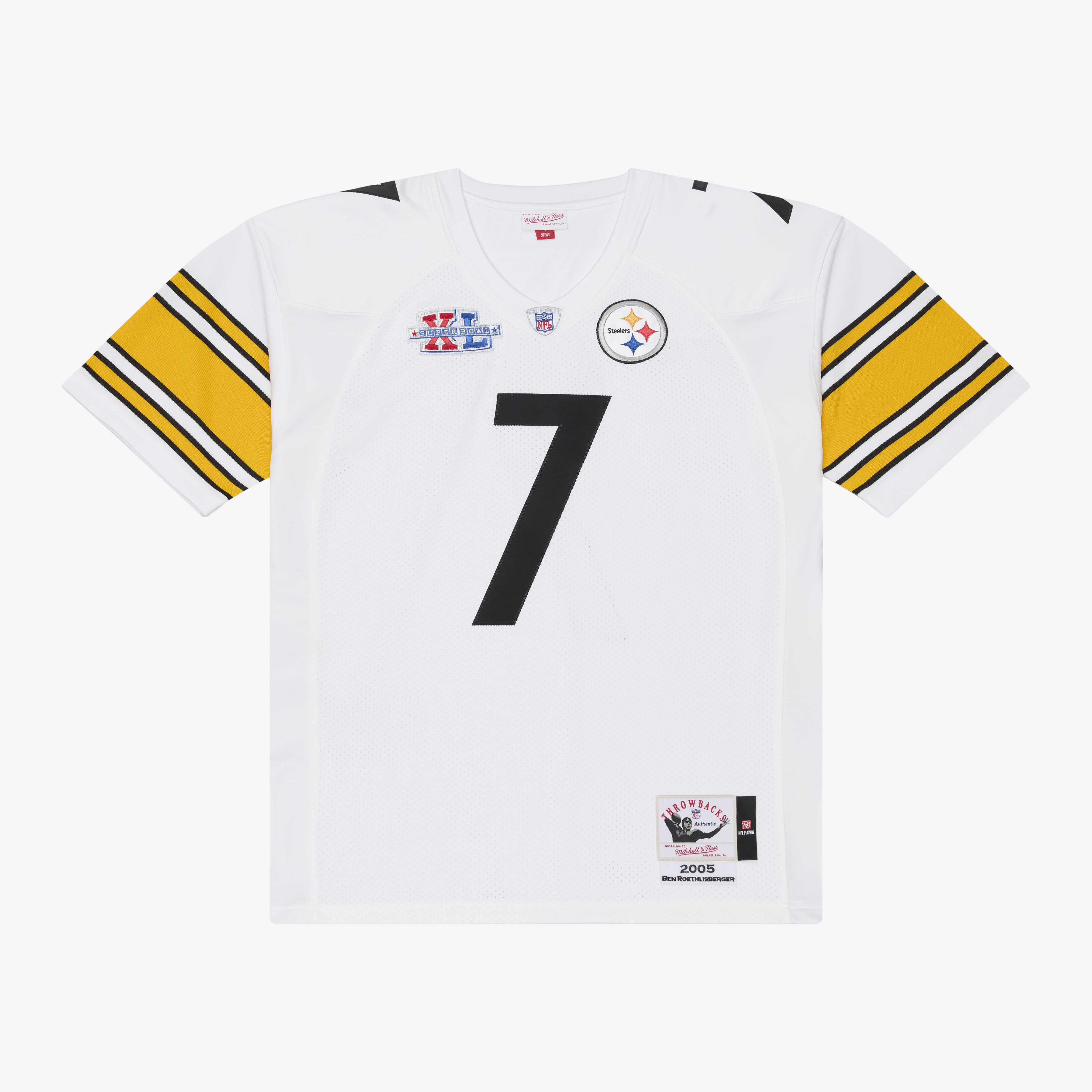 Men's Mitchell & Ness Ben Roethlisberger White Pittsburgh Steelers 2005 Authentic Throwback Jersey