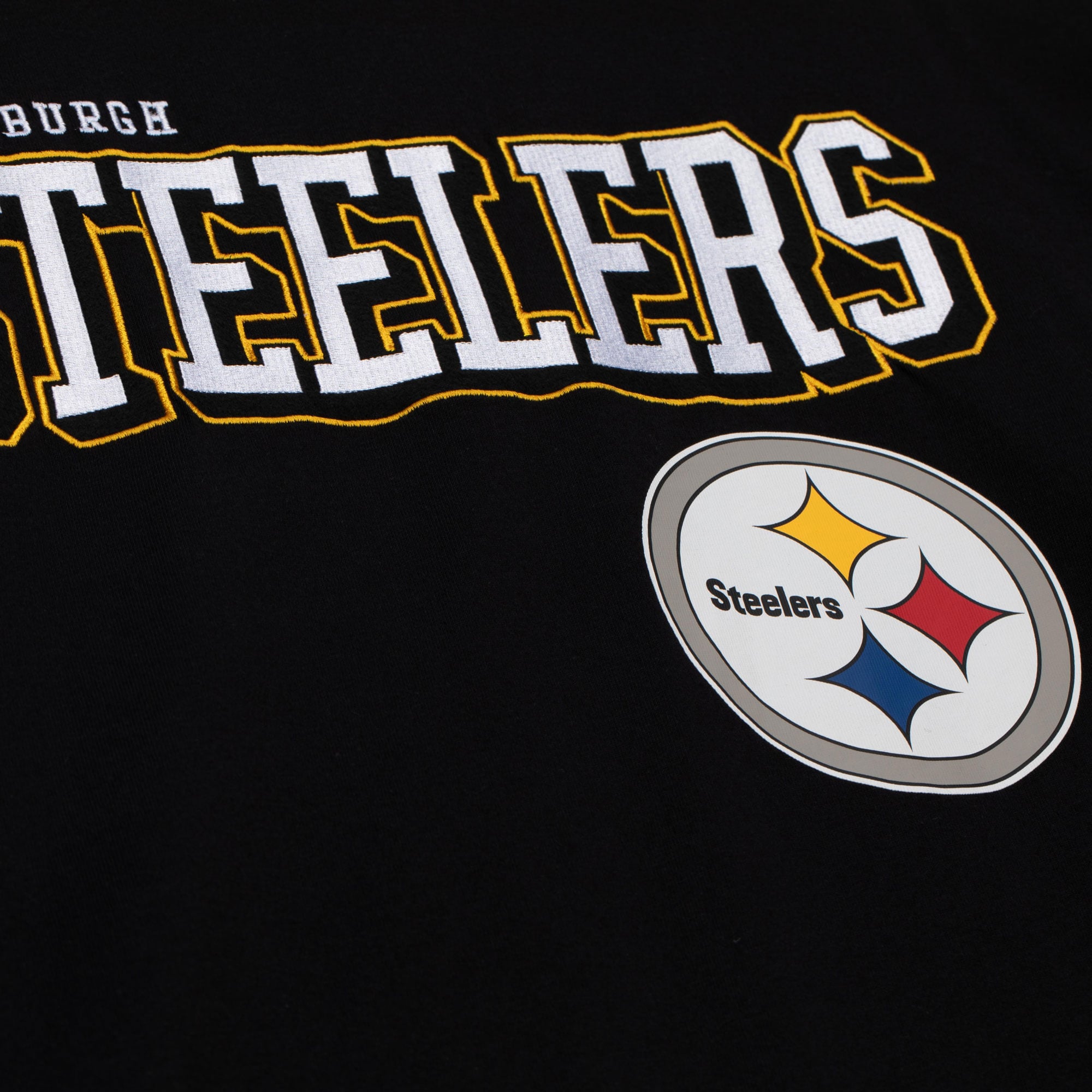 T-shirt à manches longues Mitchell & Ness noir Pittsburgh Steelers pour homme, grandes tailles, camp d'entraînement