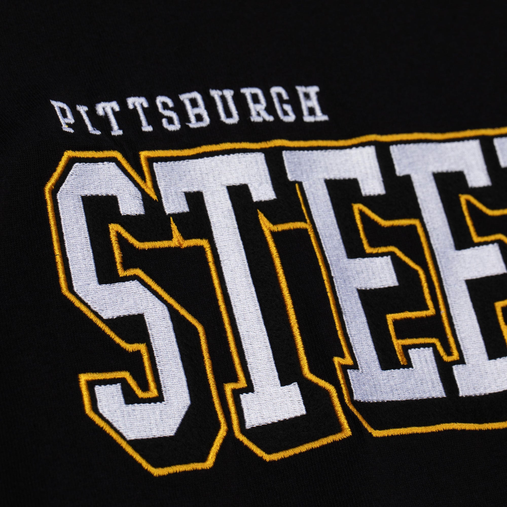 T-shirt à manches longues Mitchell & Ness noir Pittsburgh Steelers pour homme, grandes tailles, camp d'entraînement