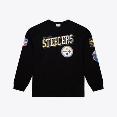  Pittsburgh Steelers Mitchell & Ness Big & Tall Training Camp Long Sleeve T-Shirt - Black