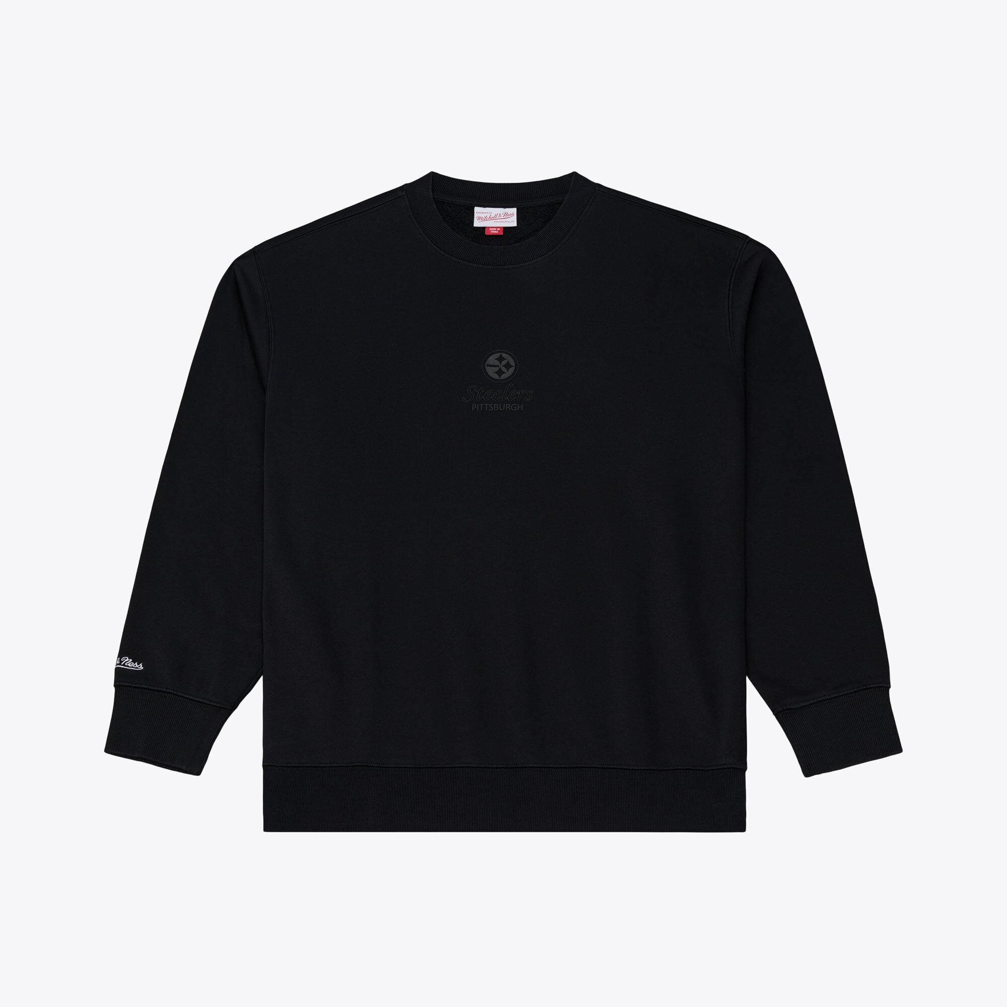 Men's Mitchell & Ness Pittsburgh Steelers Core Essentials Micro Logo Fleece Sweatshirt