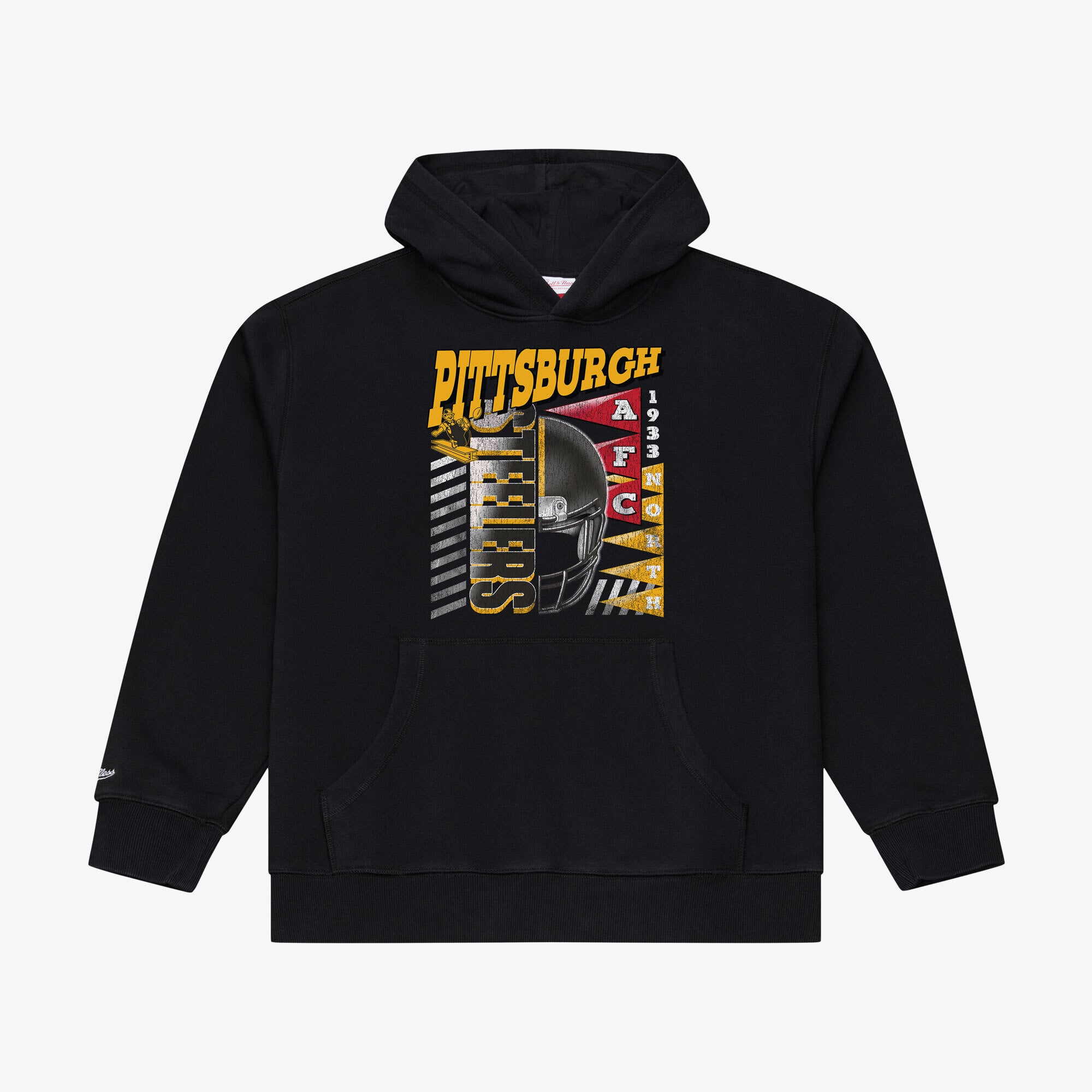 Men's Mitchell & Ness Black Pittsburgh Steelers Core Essentials Street Graphic Fleece Hoodie