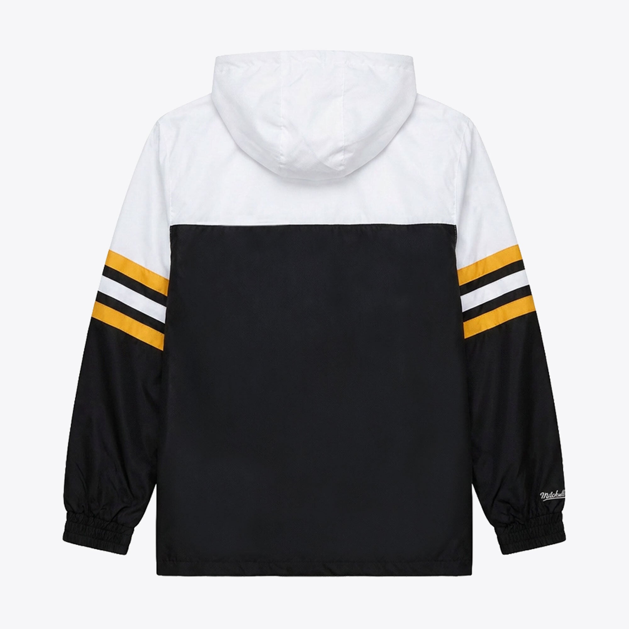 Men's Mitchell & Ness Black Pittsburgh Steelers Head Coach Anorak Quarter-Zip Windbreaker Jacket