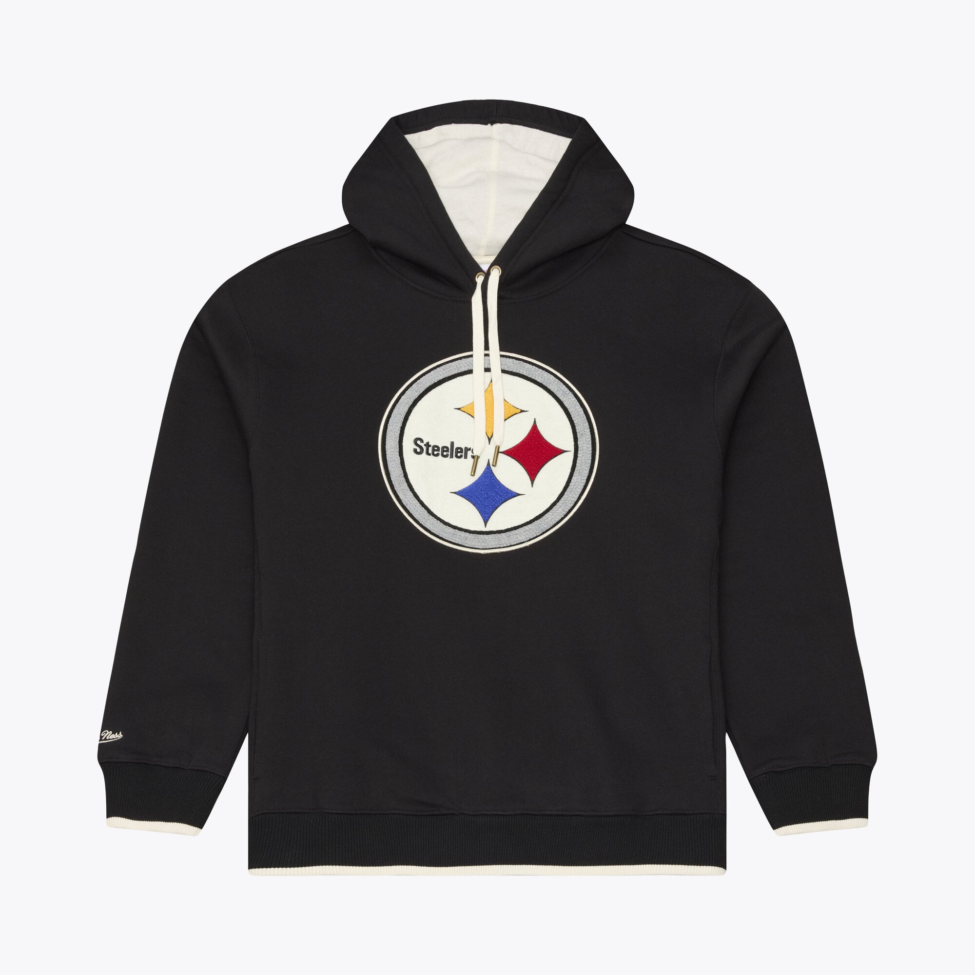 Sweat à capuche en polaire épaisse Mitchell & Ness noir Pittsburgh Steelers pour homme