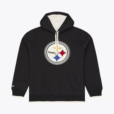 Pittsburgh Steelers Mitchell & Ness Premium Essentials Heavyweight Fleece Hoodie - Black