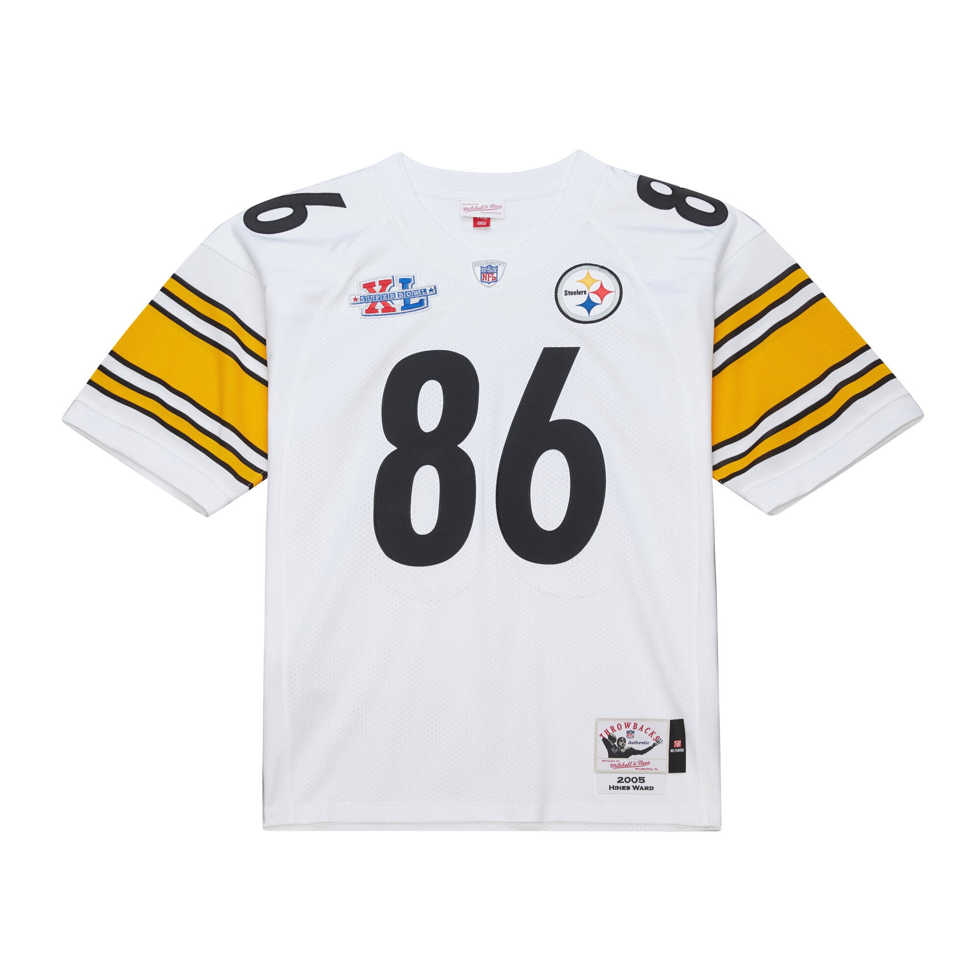Men's Mitchell & Ness Hines Ward White Pittsburgh Steelers 2005 Authentic Throwback Retired Player Jersey