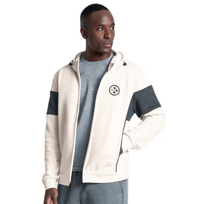 Pittsburgh Steelers MSX by Michael Strahan Competition Full-Zip Tri-Blend Hoodie - Cream