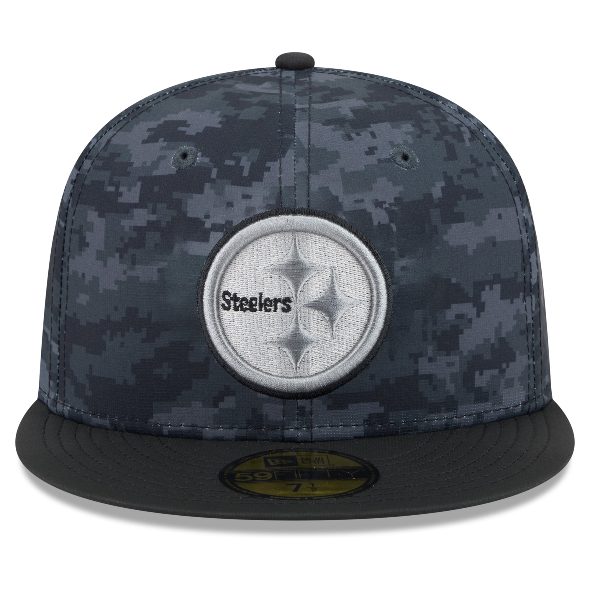 Casquette ajustée New Era noire Pittsburgh Steelers 2026 Salute To Service 59FIFTY pour homme