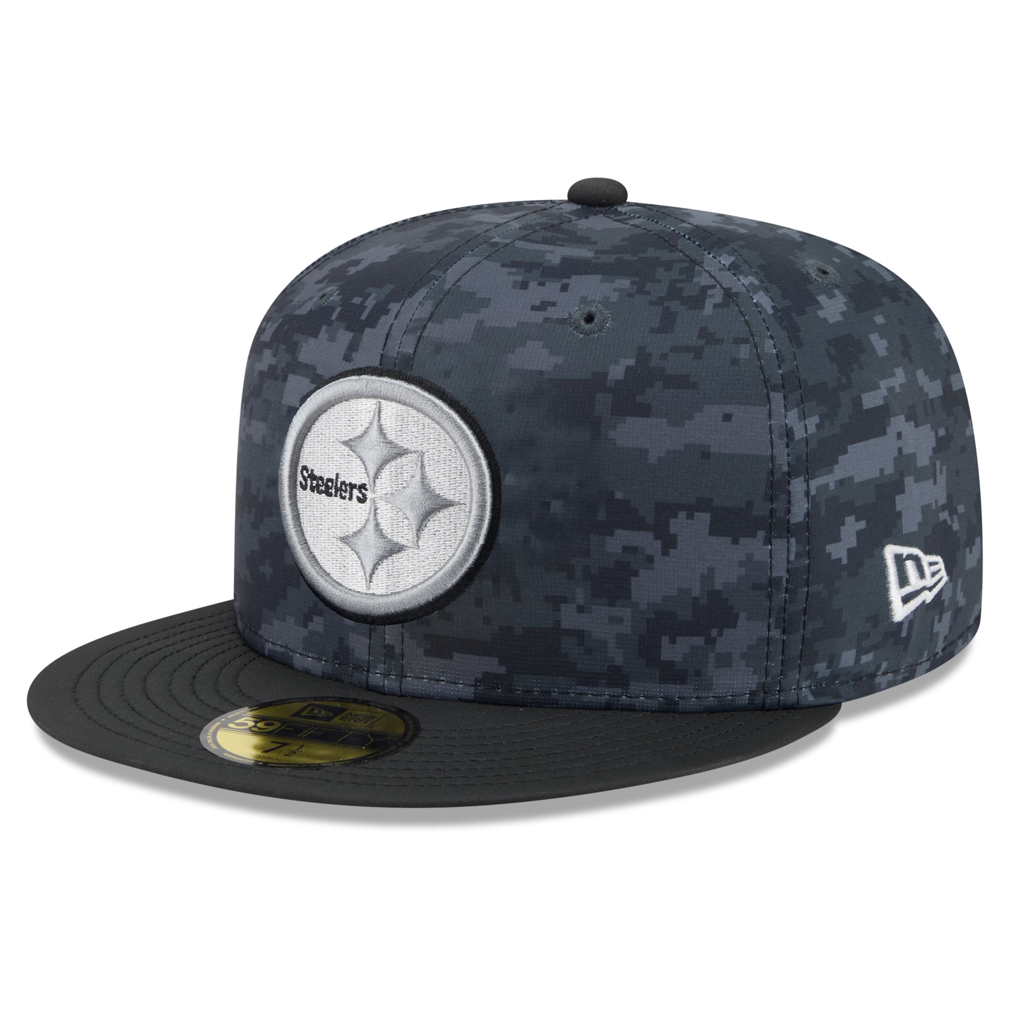 Casquette ajustée New Era noire Pittsburgh Steelers 2026 Salute To Service 59FIFTY pour homme