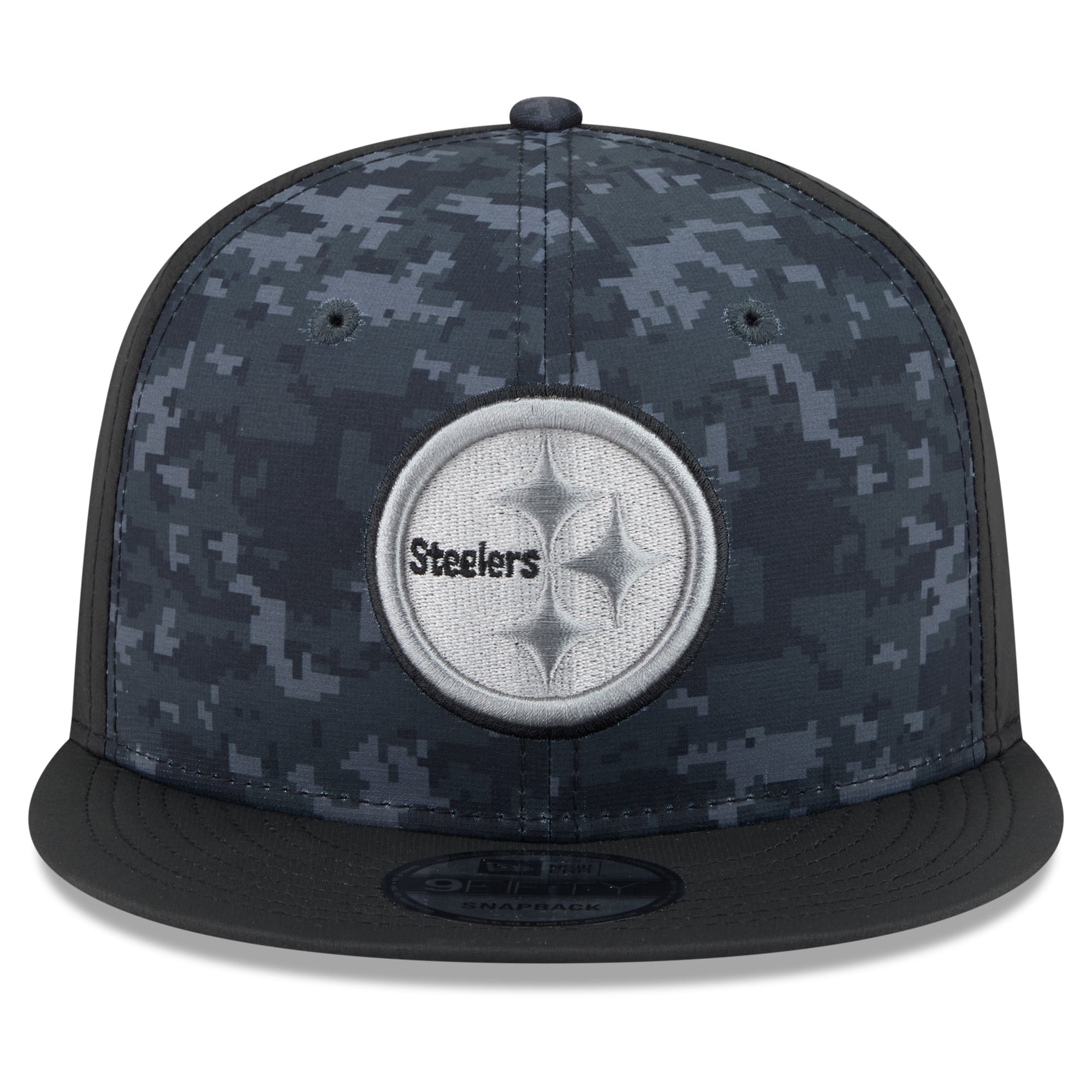 Casquette snapback New Era noire Pittsburgh Steelers 2026 Salute To Service 9FIFTY pour homme