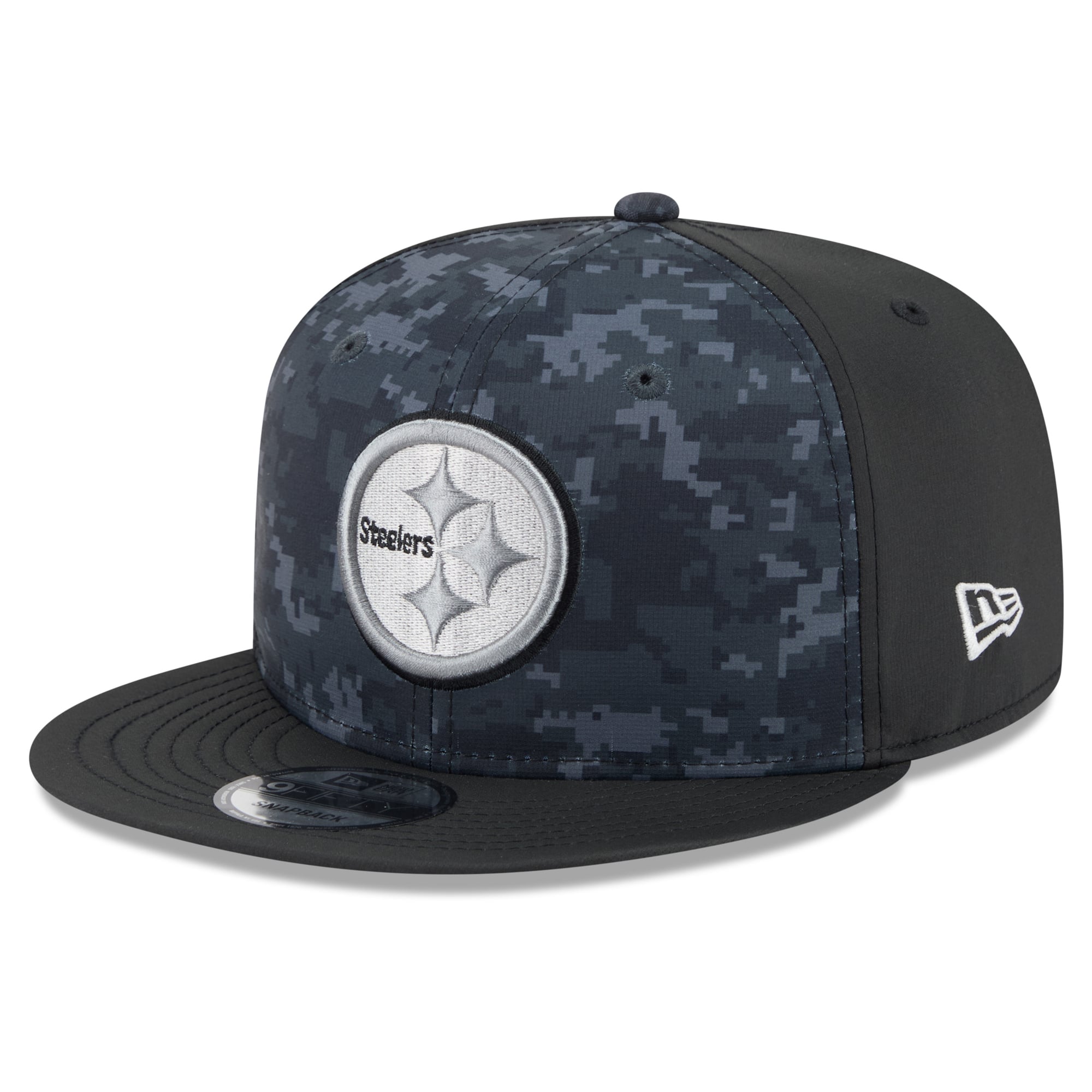 Casquette snapback New Era noire Pittsburgh Steelers 2026 Salute To Service 9FIFTY pour homme