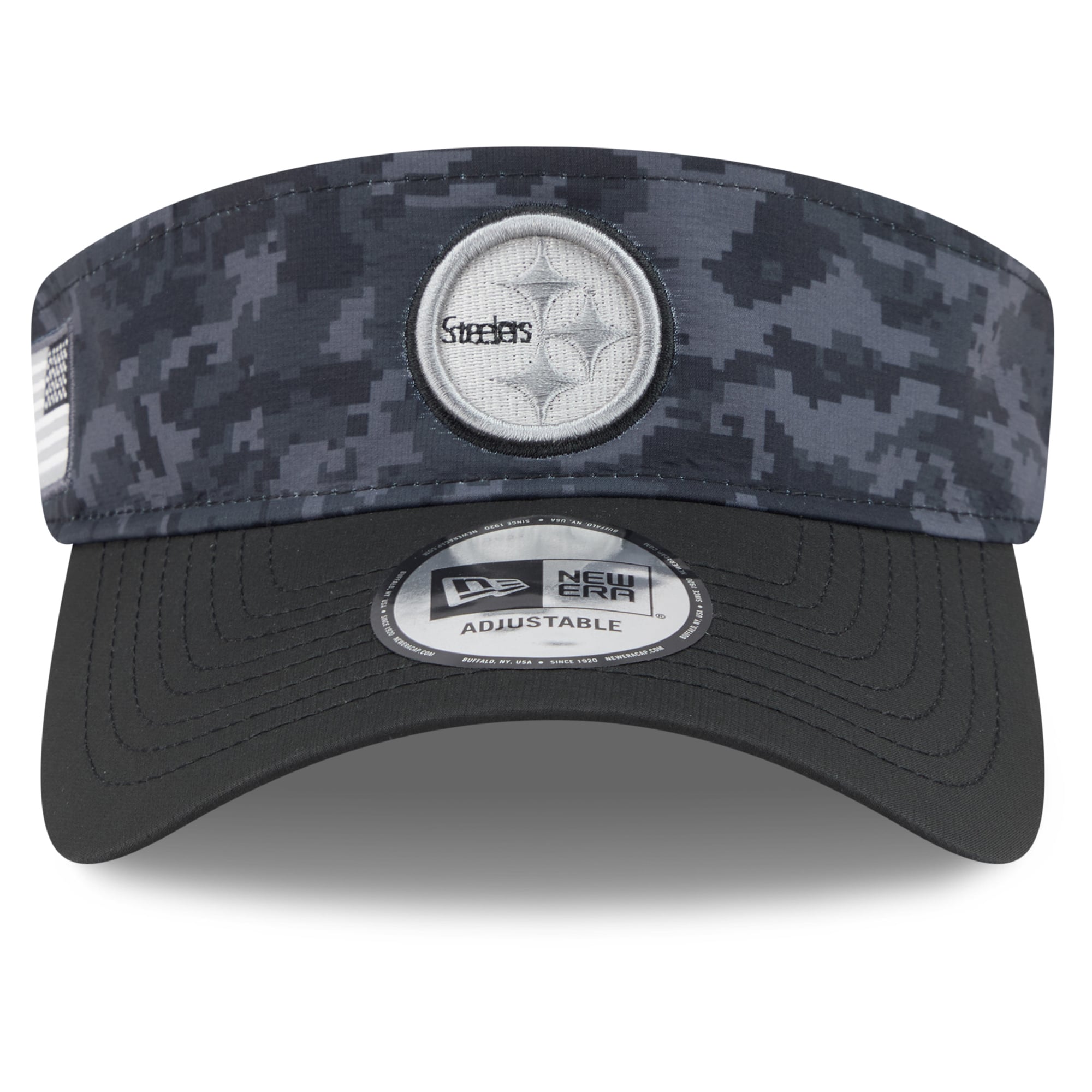 Casquette New Era noire pour homme Pittsburgh Steelers 2026 Salute To Service, visière ajustable