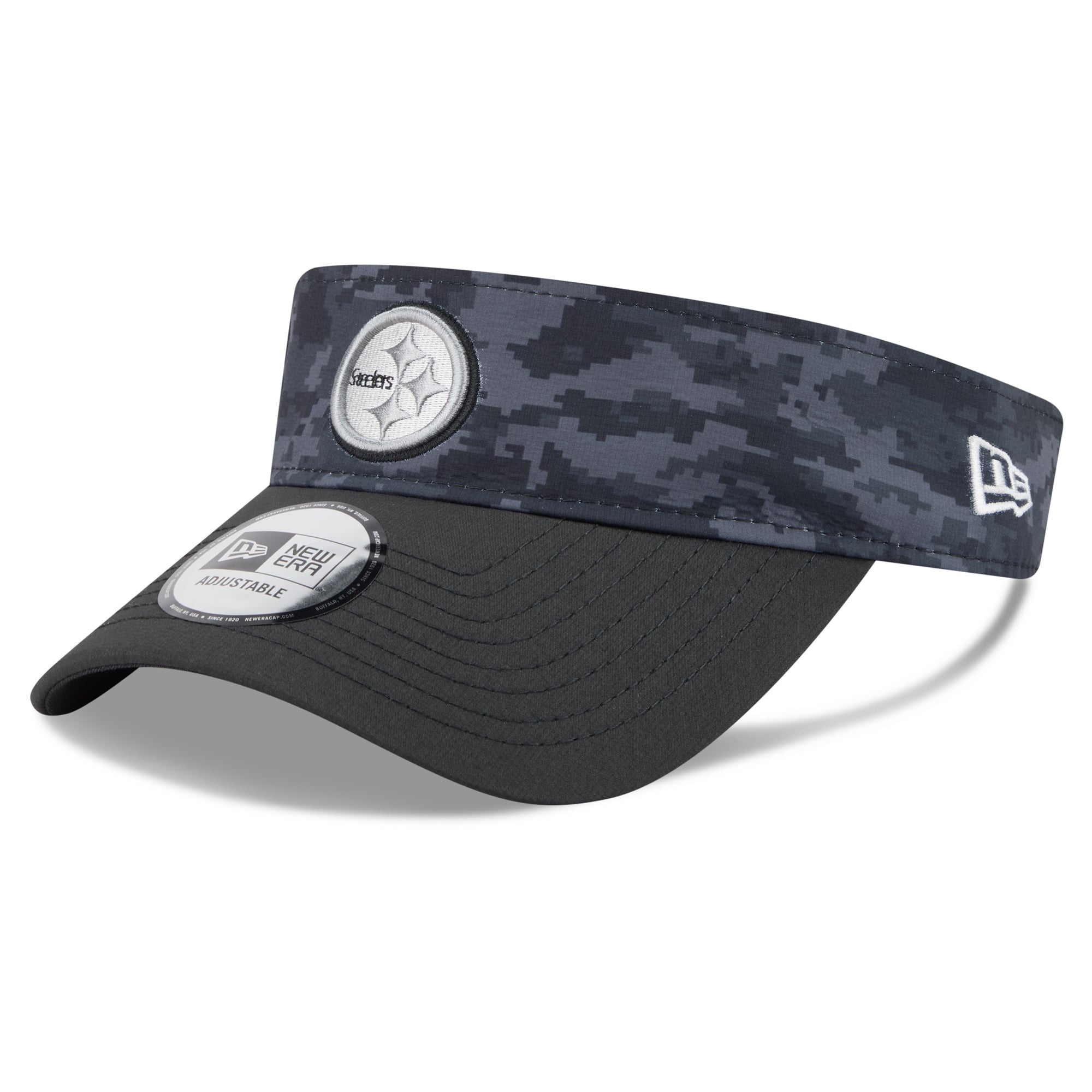 Casquette New Era noire pour homme Pittsburgh Steelers 2026 Salute To Service, visière ajustable