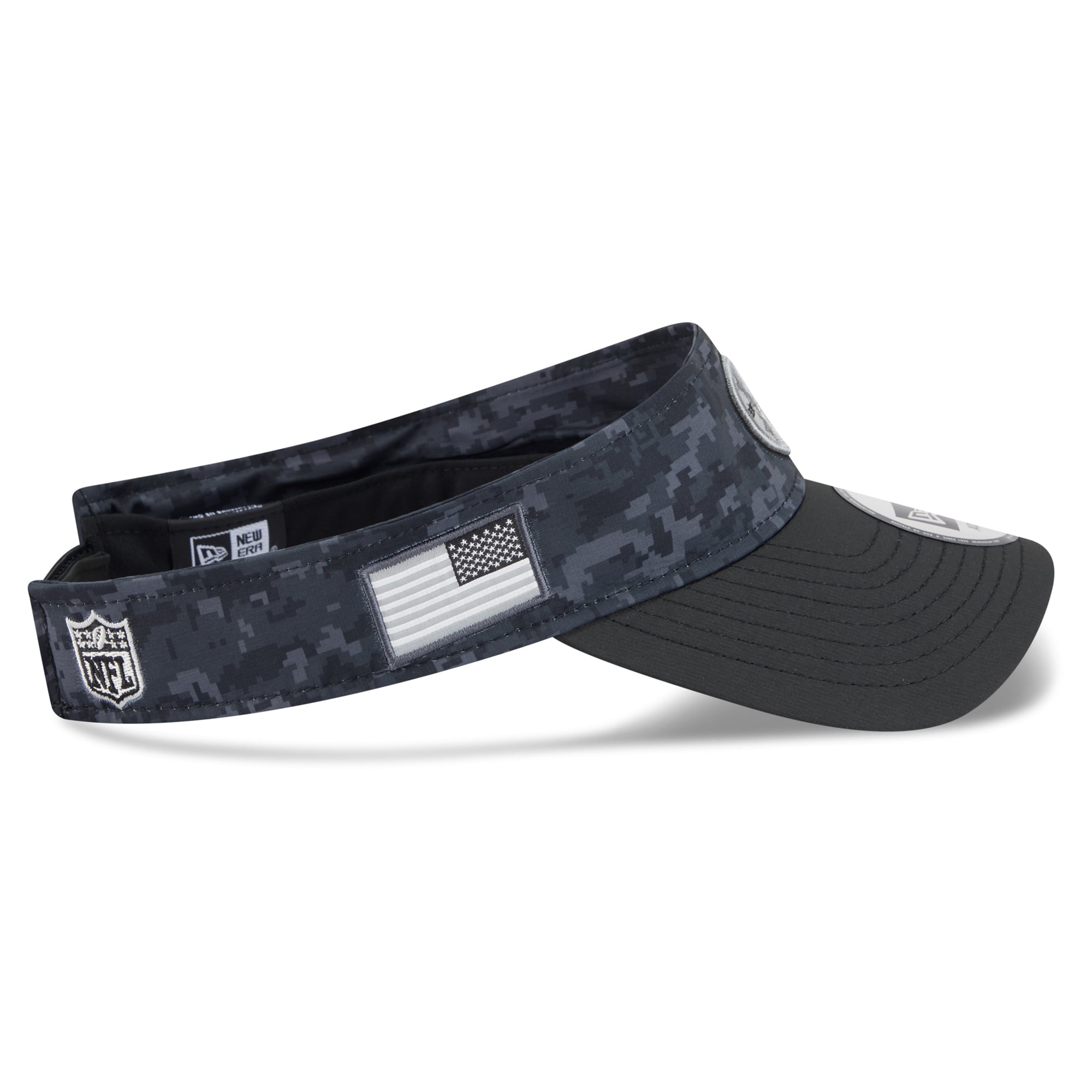 Casquette New Era noire pour homme Pittsburgh Steelers 2026 Salute To Service, visière ajustable