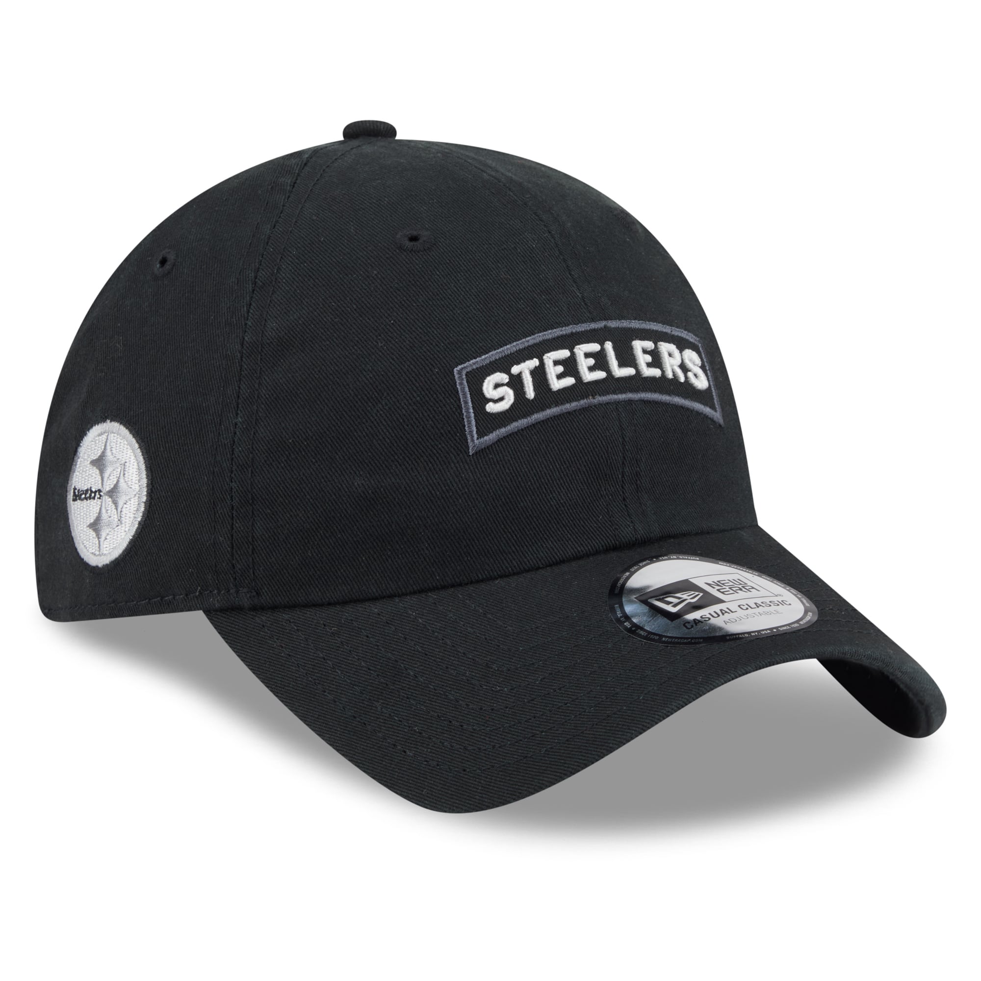 Casquette New Era noire Pittsburgh Steelers 2026 Salute To Service pour homme, style classique décontracté et ajustable