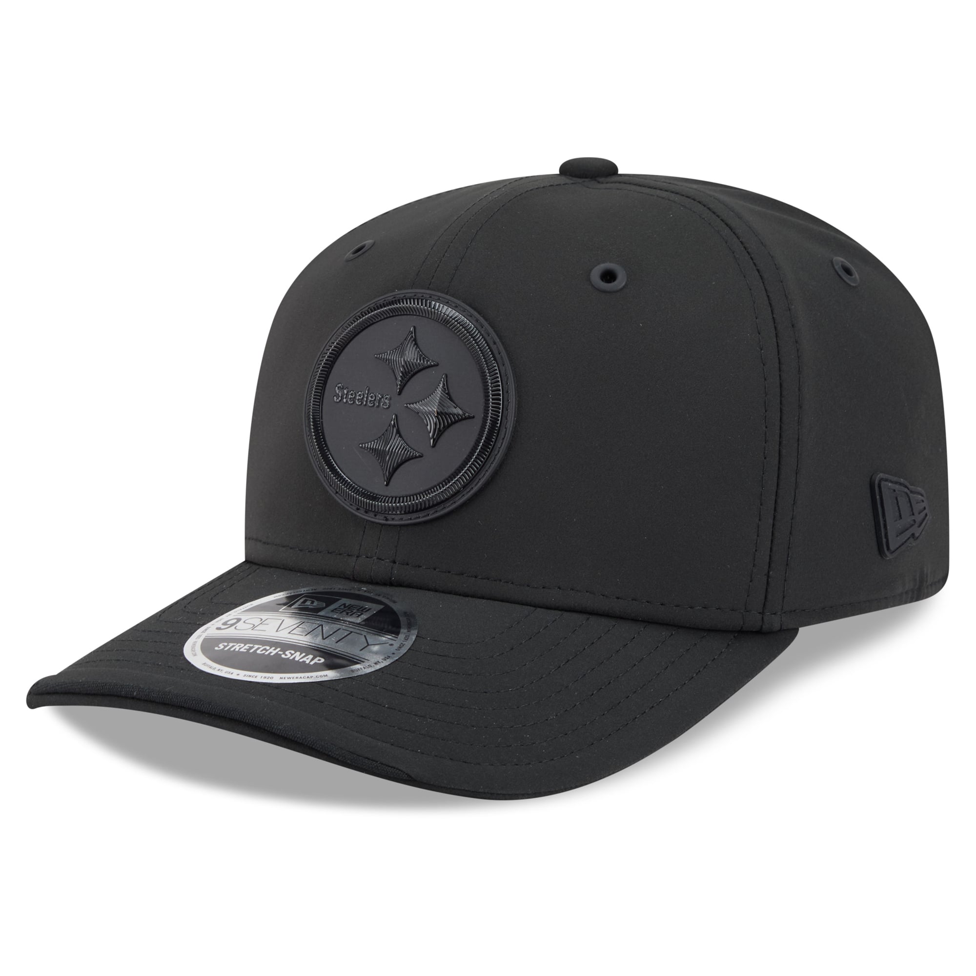 Casquette ajustable New Era noire Pittsburgh Steelers 2026 Sideline 9SEVENTY pour homme