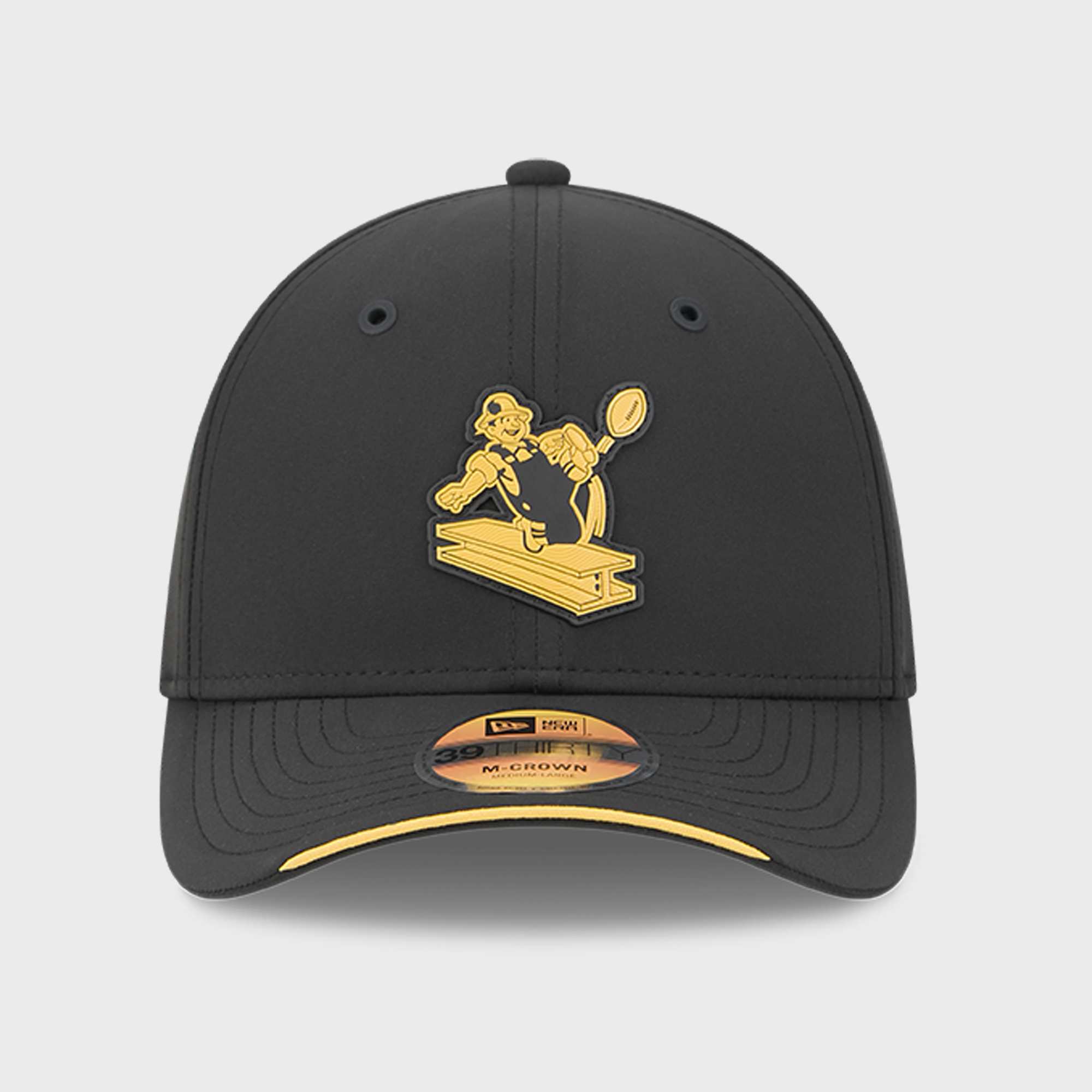 Casquette New Era noire Pittsburgh Steelers 2026 Sideline Throwback 39THIRTY M-Crown Flex pour homme