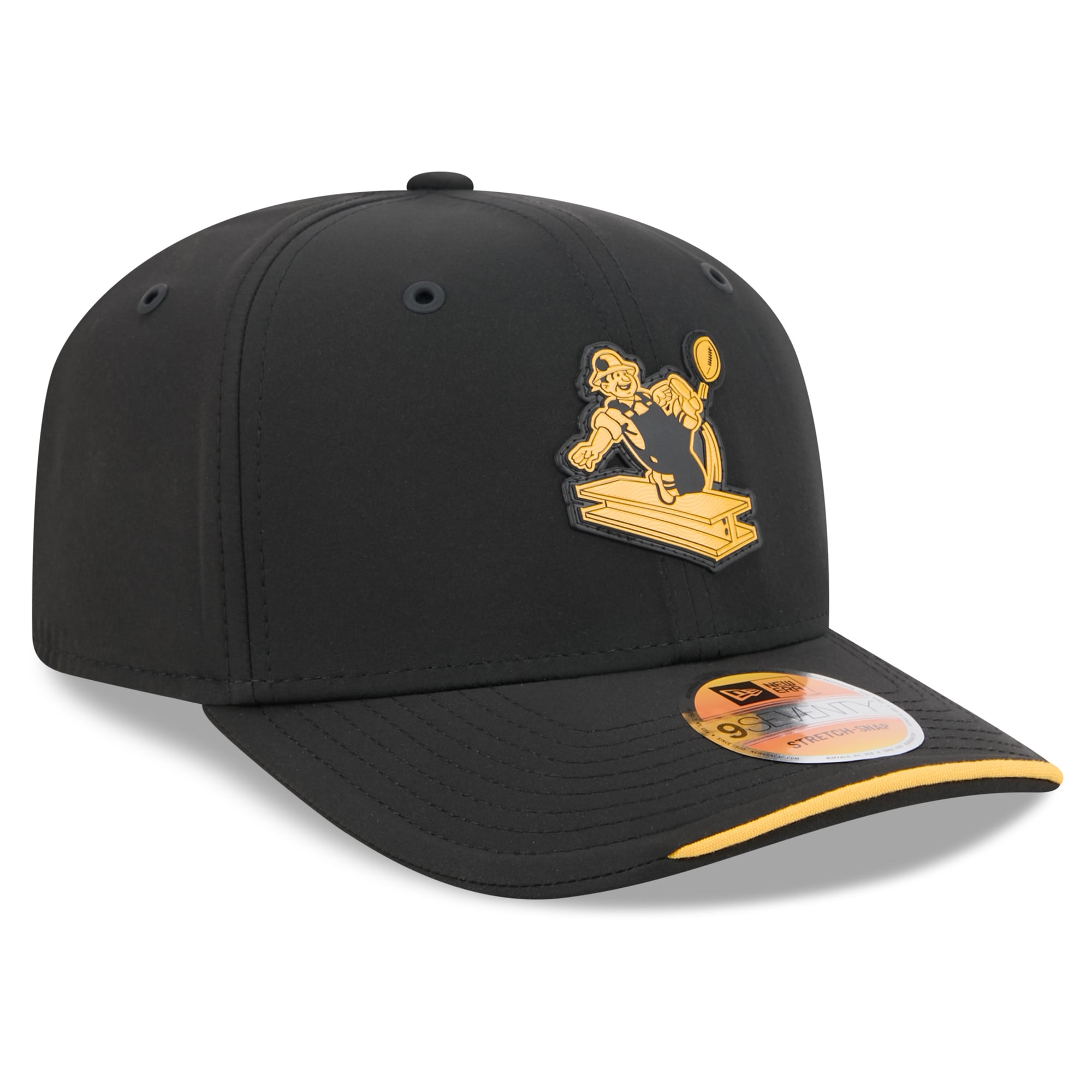Men's New Era Black Pittsburgh Steelers 2026 Sideline Throwback 9SEVENTY Adjustable Hat