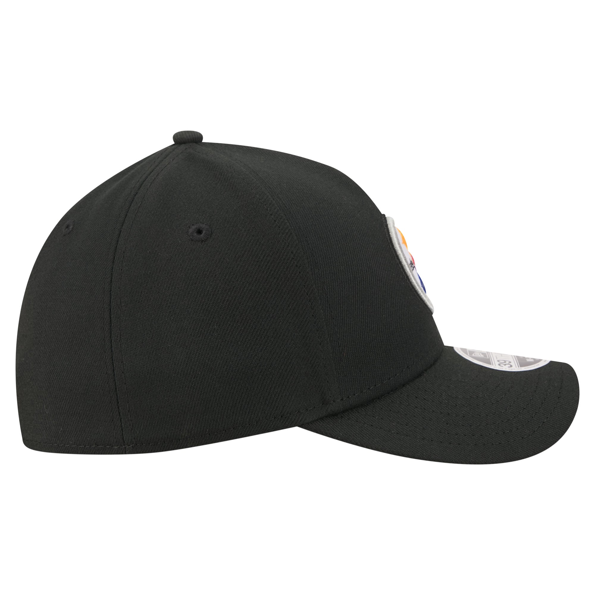 Men's New Era Black Pittsburgh Steelers 39THIRTY M-Crown A-Frame Stretch Hat
