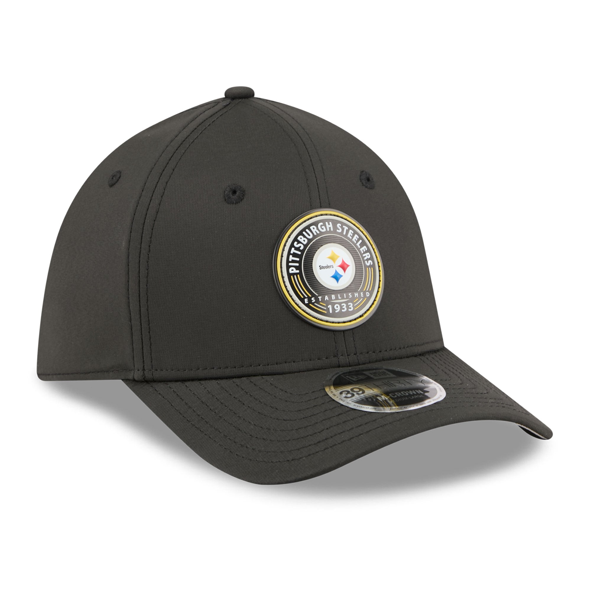 Casquette New Era noire Pittsburgh Steelers 39THIRTY M-Crown Flex pour homme