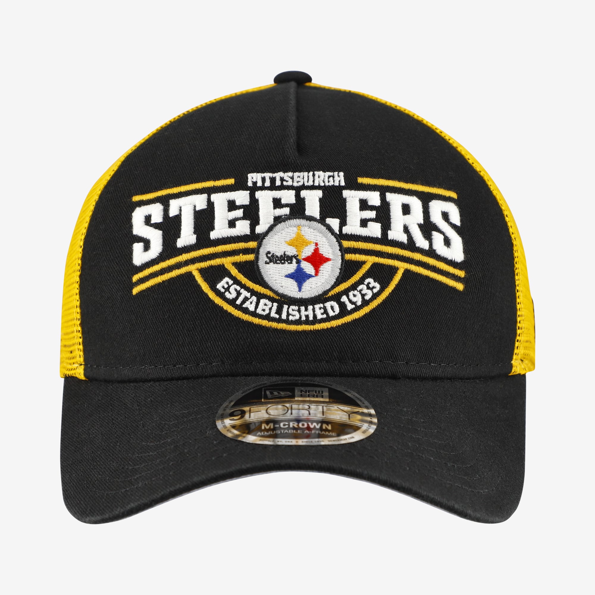 Casquette ajustable New Era Pittsburgh Steelers 9FORTY noire pour homme