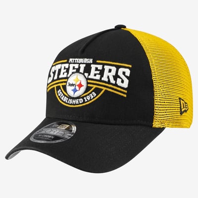 Pittsburgh Steelers New Era 9FORTY A-Frame Adjustable Hat - Black
